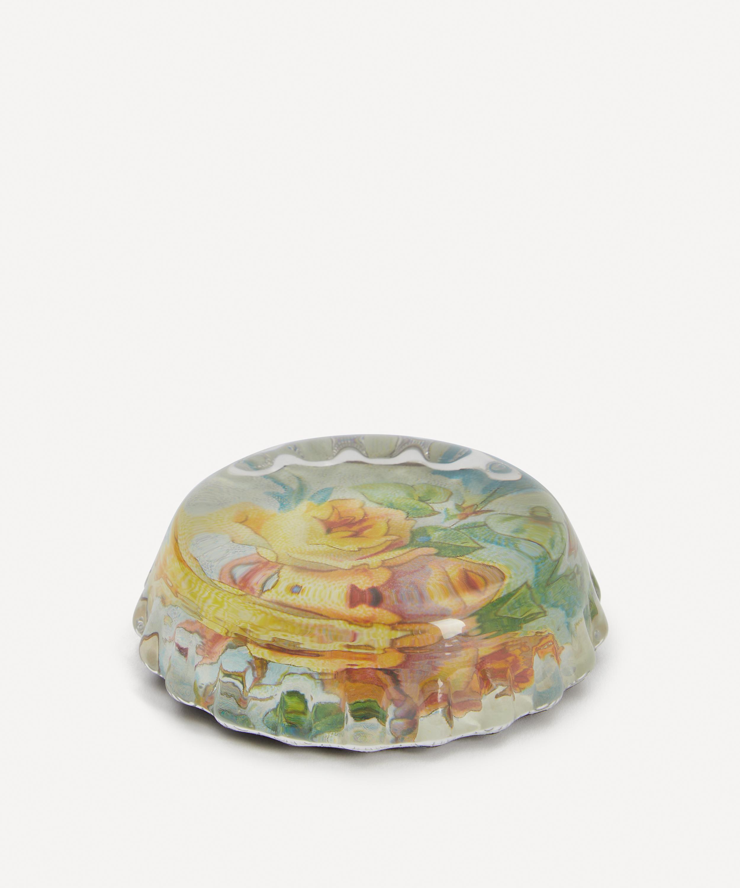 John Derian - Yellow Rose Scalloped Charm Paperweight
