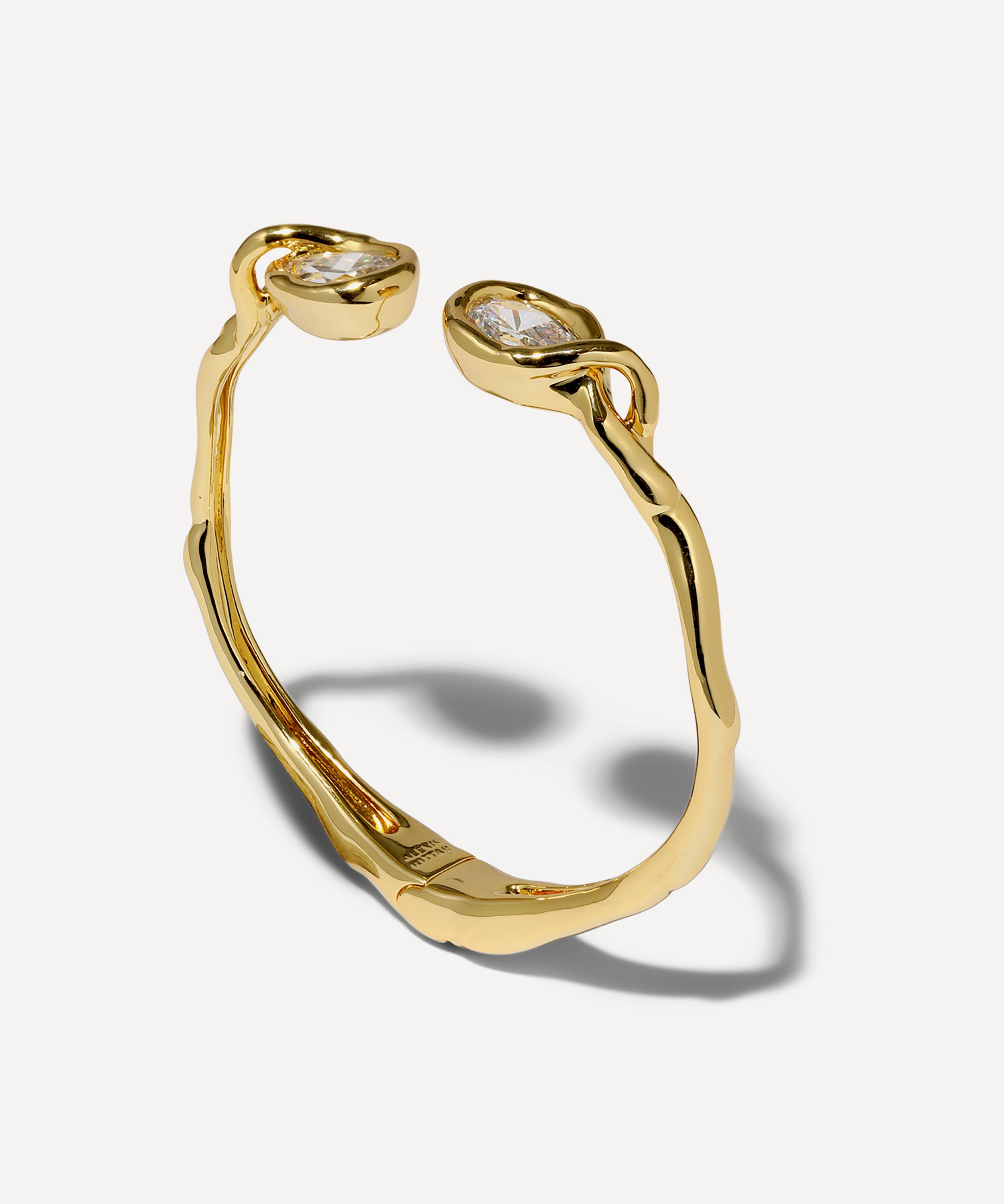 Alexis Bittar - 14ct Gold-Plated Asterales Floating Crystal Cuff Bracelet image number 2