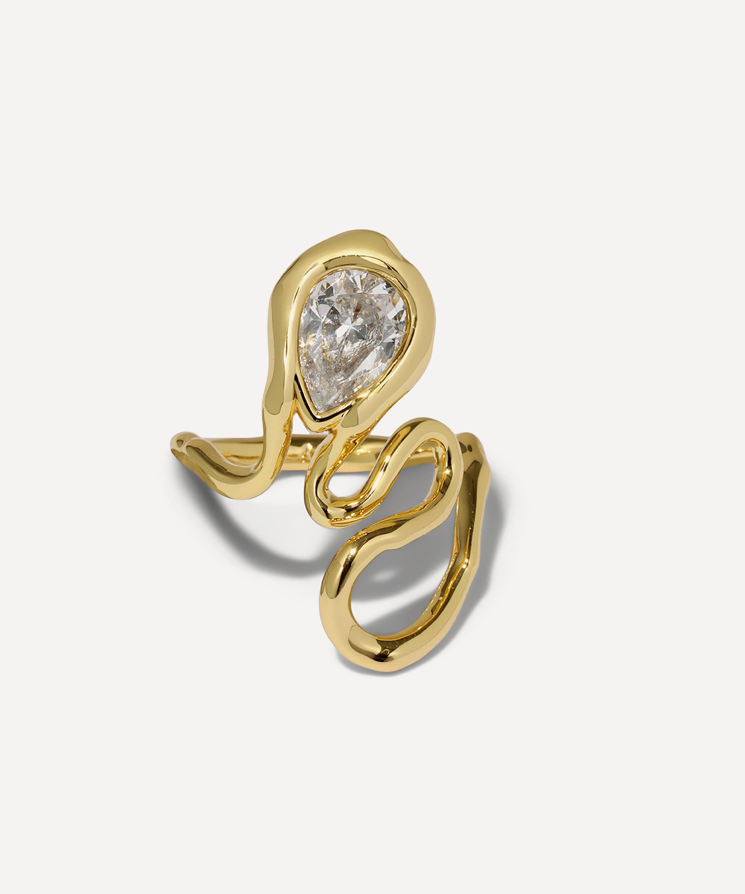 Alexis Bittar - 14ct Gold-Plated Asterales Floating Vine Ring