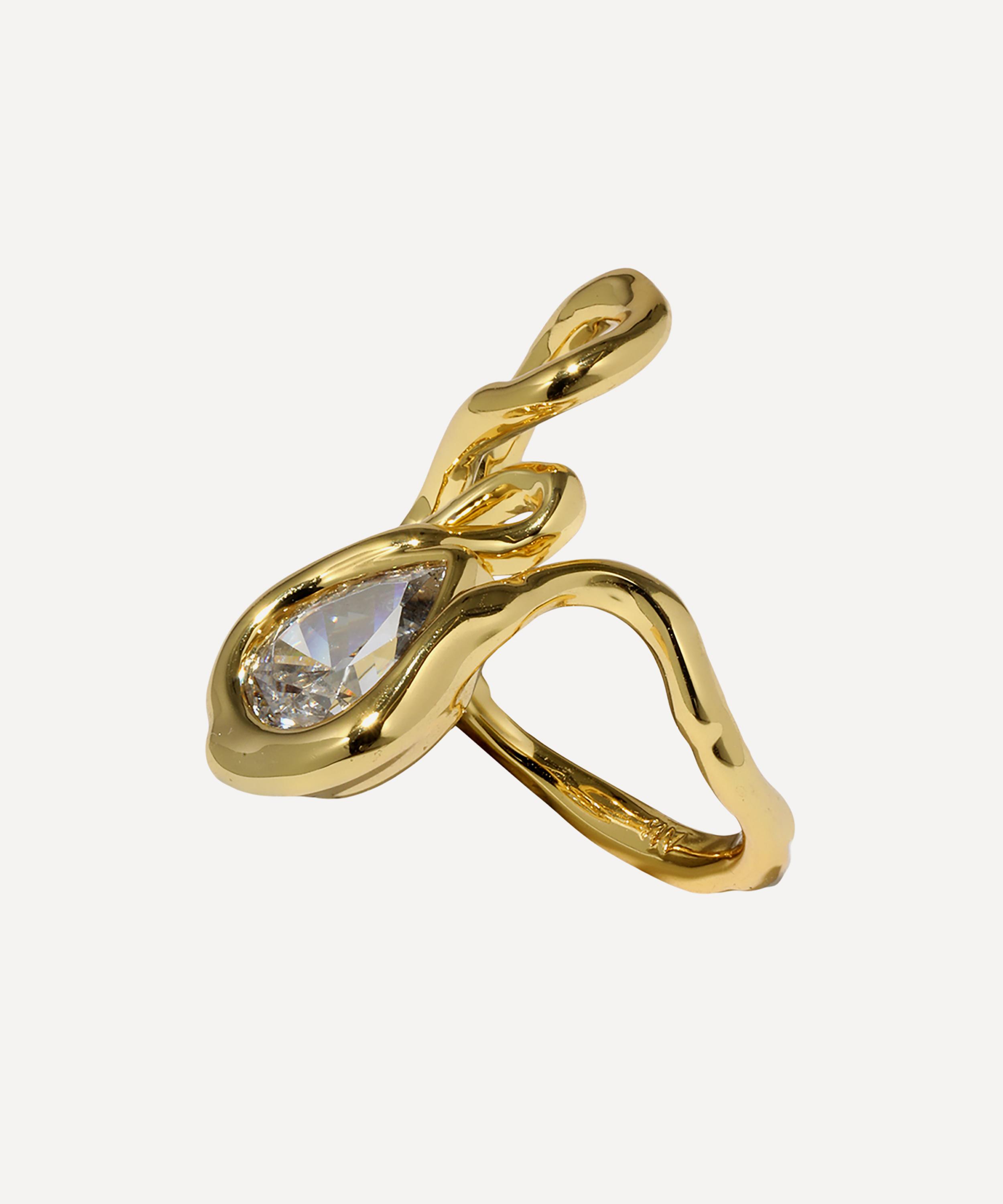 Alexis Bittar - 14ct Gold-Plated Asterales Floating Vine Ring image number 2