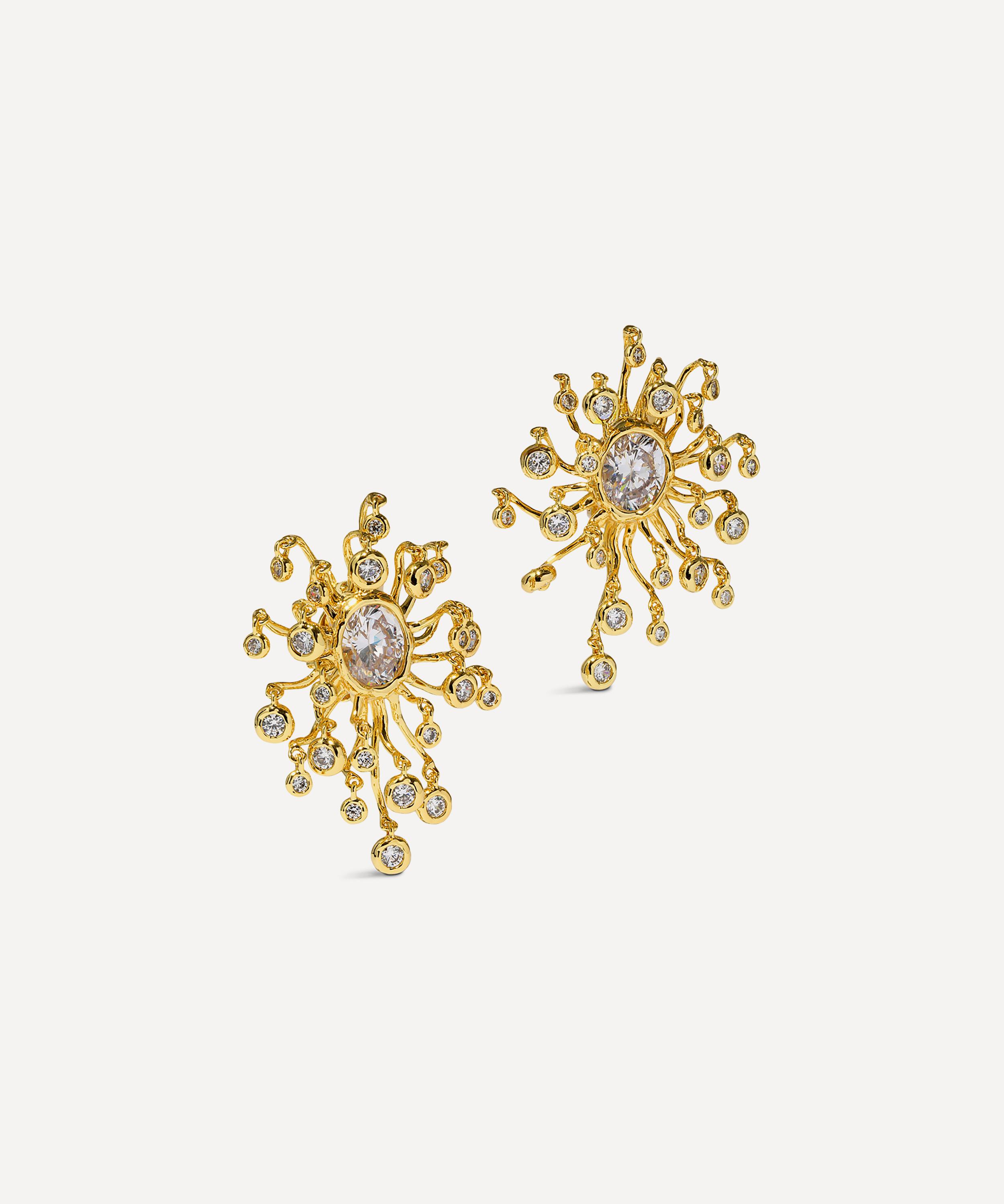 Alexis Bittar - 14ct Gold-Plated Asterales Moving Clip Earrings