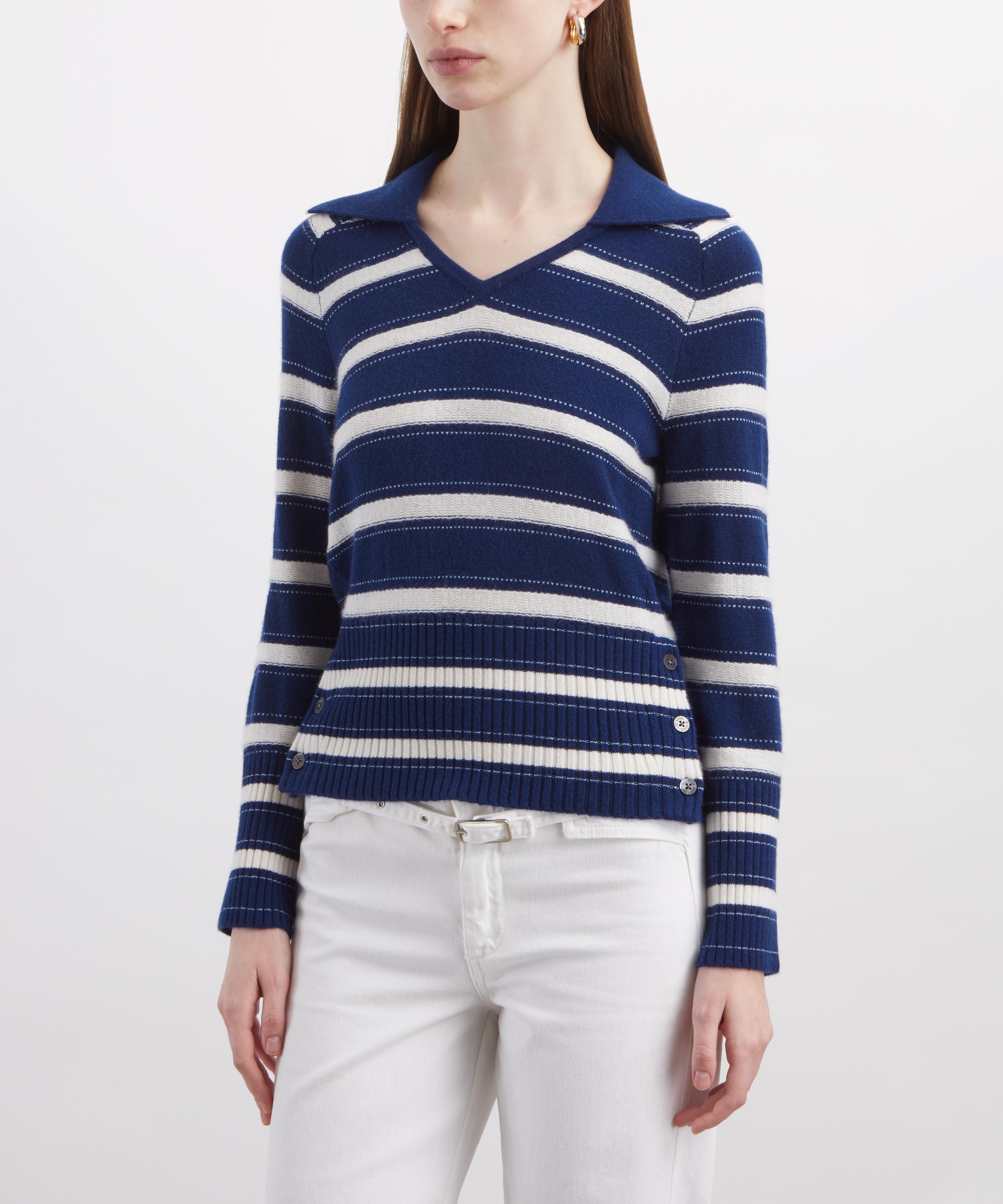Guest In Residence - Port Stripe Cashmere Polo image number 2
