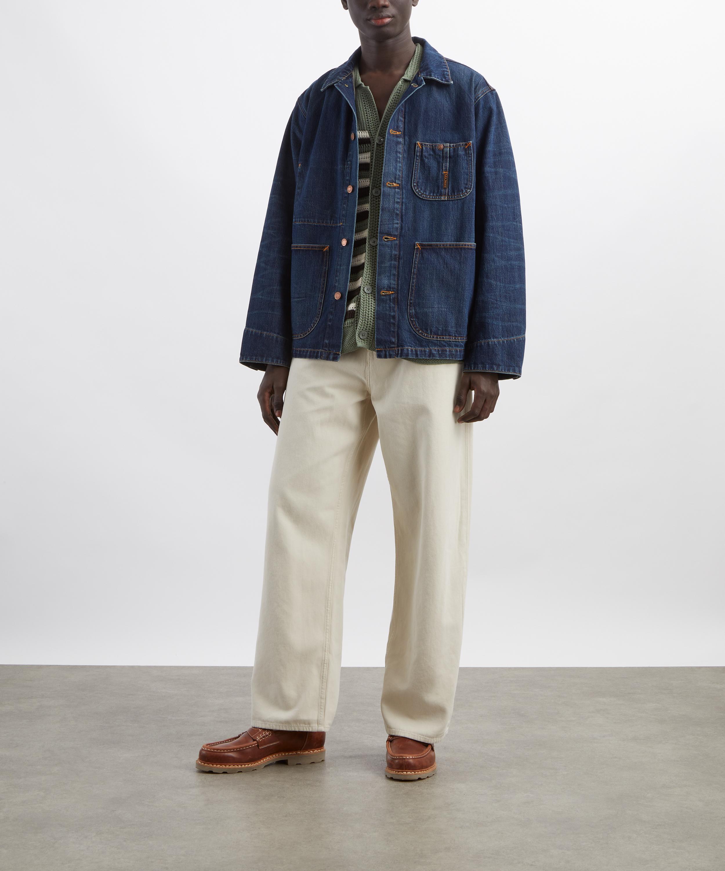 Frame - Baggy Jeans in Off White image number 1