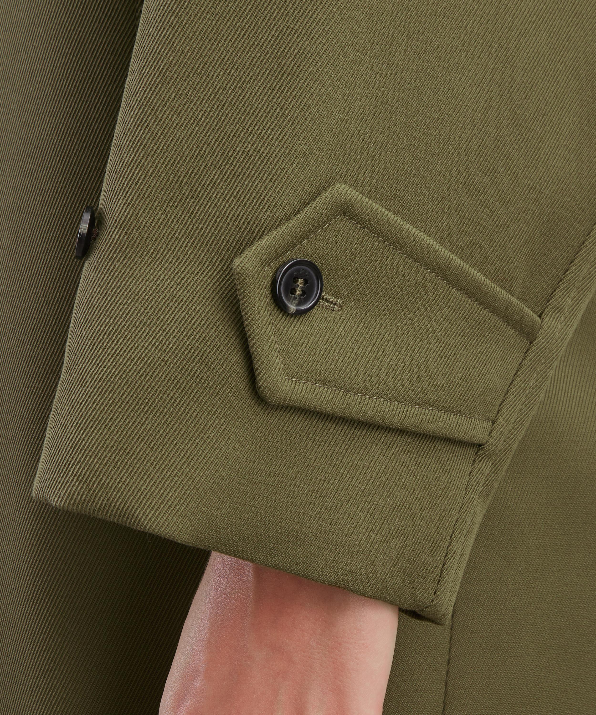 A.P.C. - Khaki Water-Repellent Wool Mac image number 4