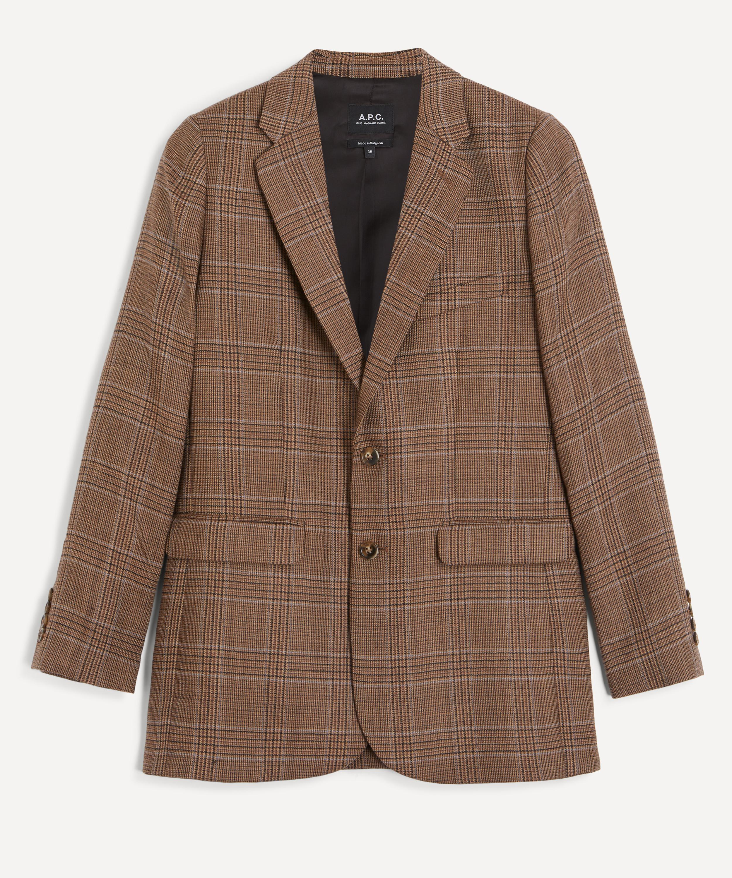 A.P.C. - Brown Check Wool Jacket
