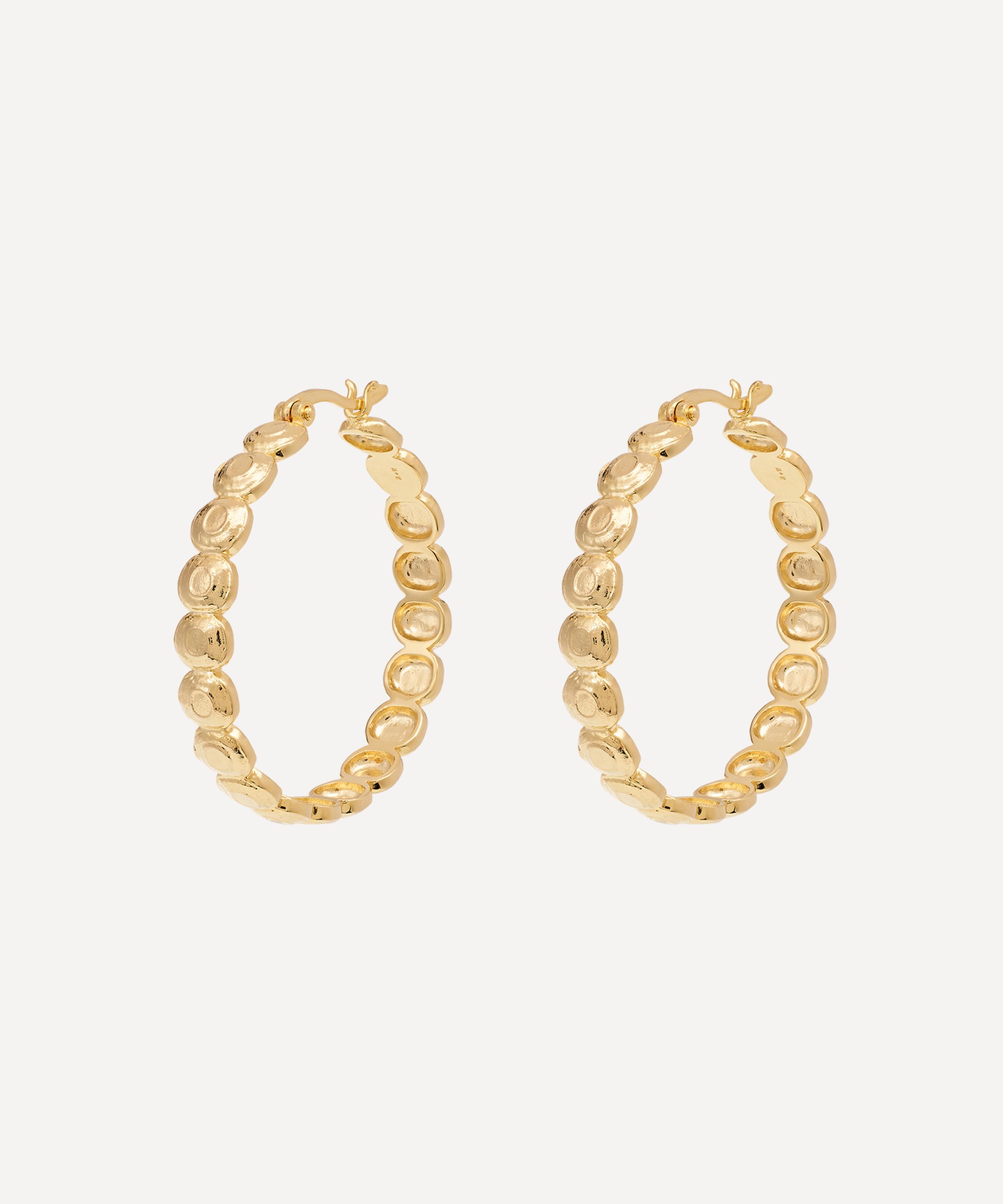 Anna + Nina - Gold-Plated Large Relic Hoop Earrings