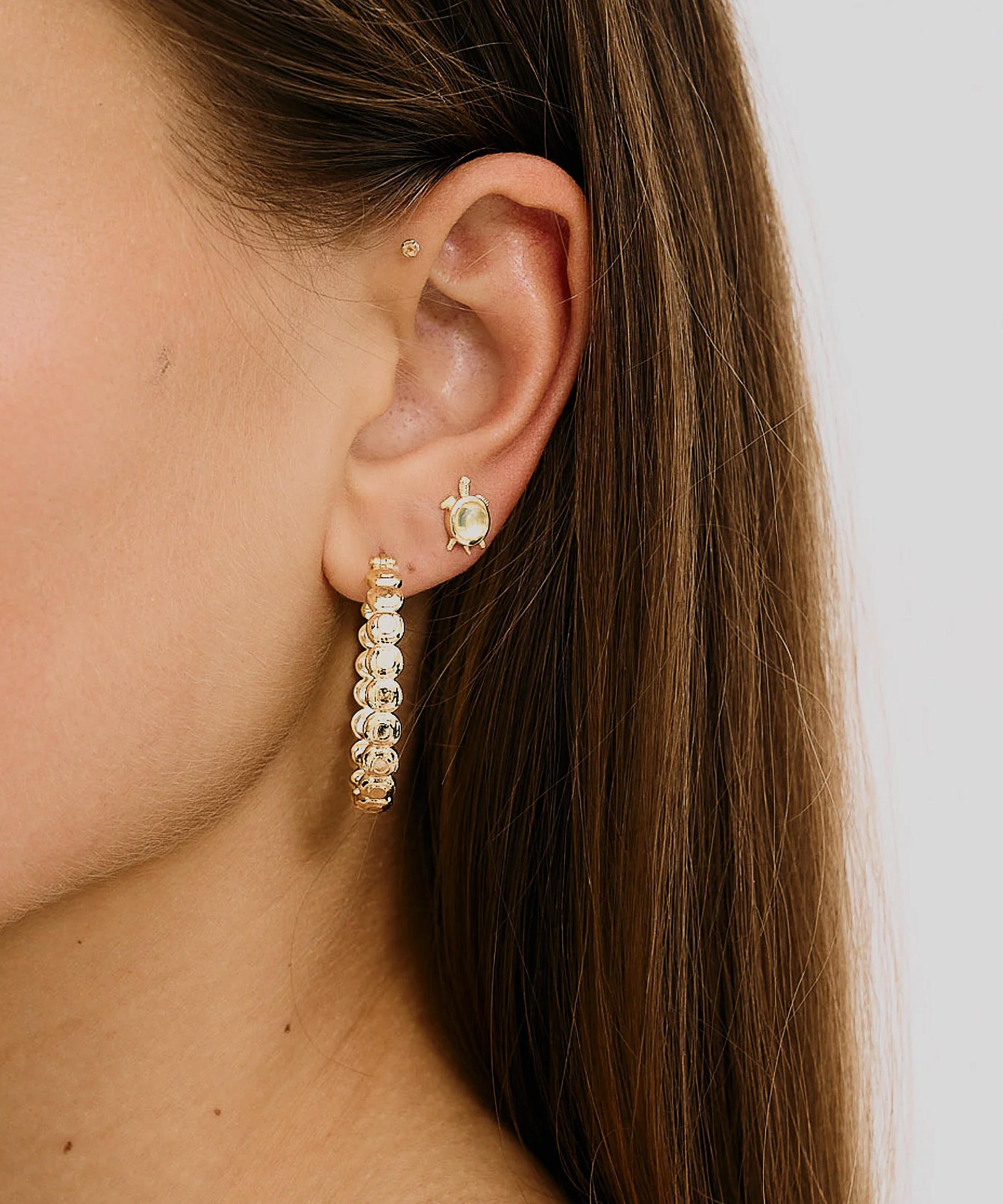 Anna + Nina - Gold-Plated Large Relic Hoop Earrings image number 1