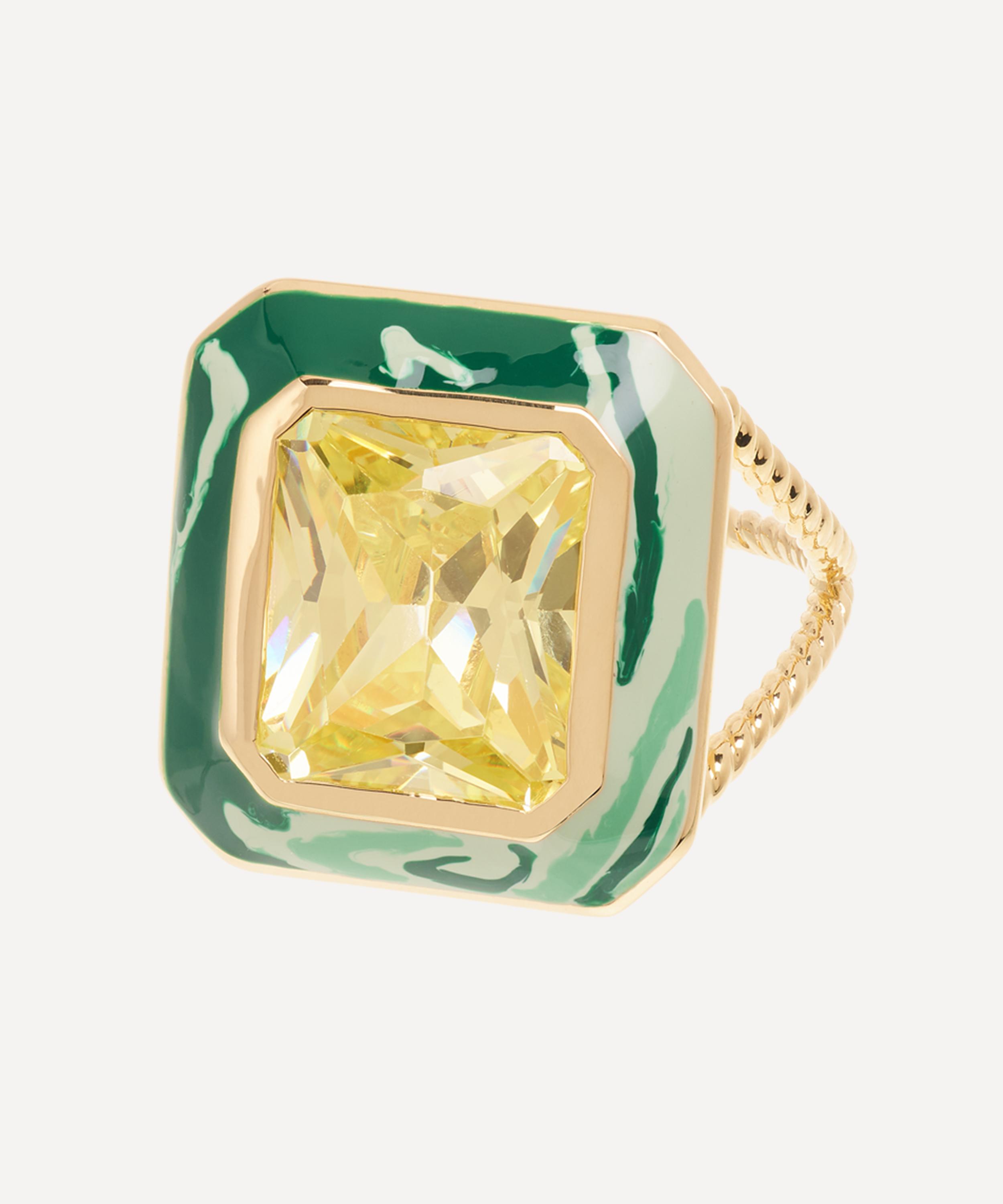 Anna + Nina - Gold-Plated Alba Verde Ring