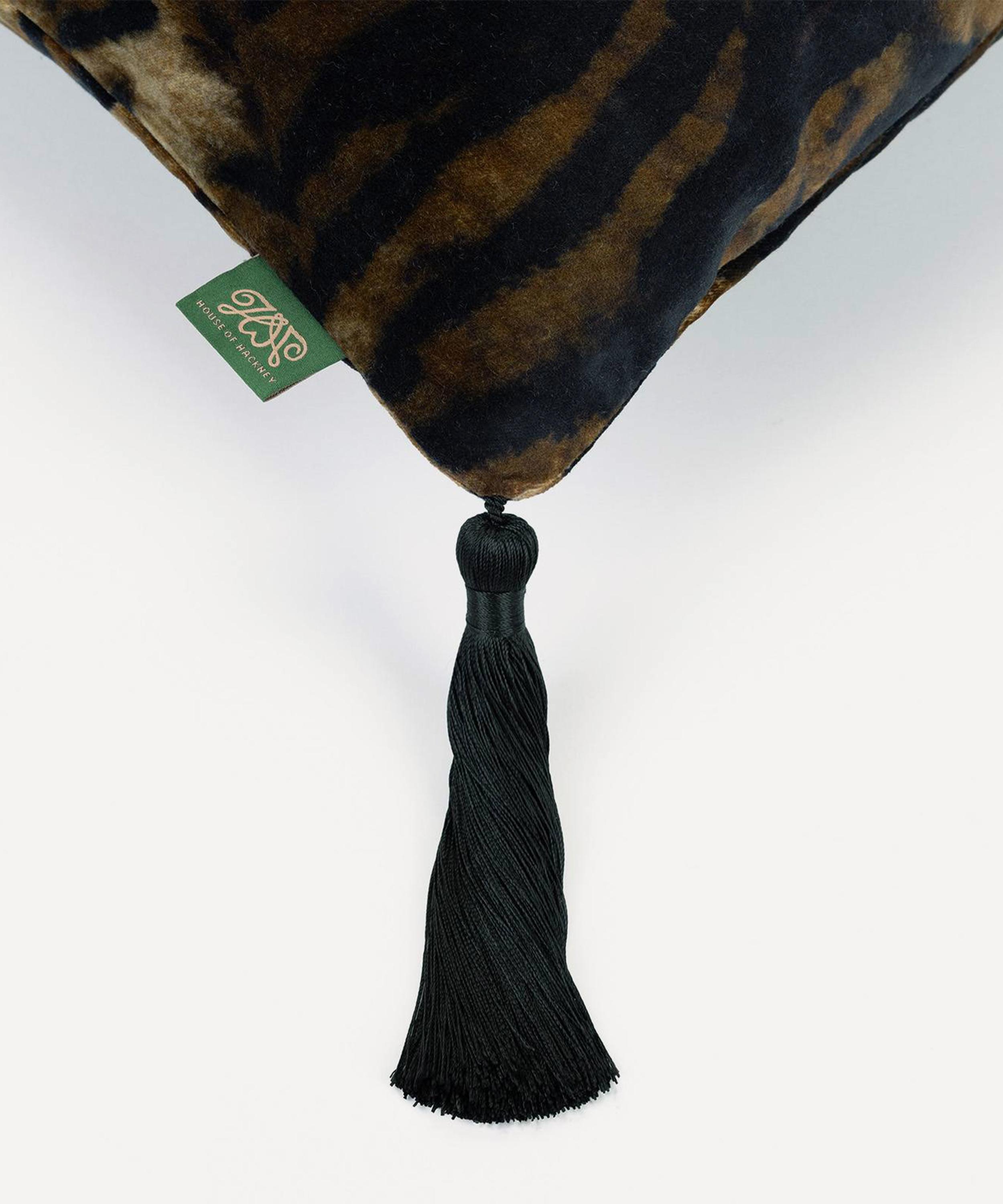 House of Hackney - Caspian Large Velvet Tassel Cushion image number 1