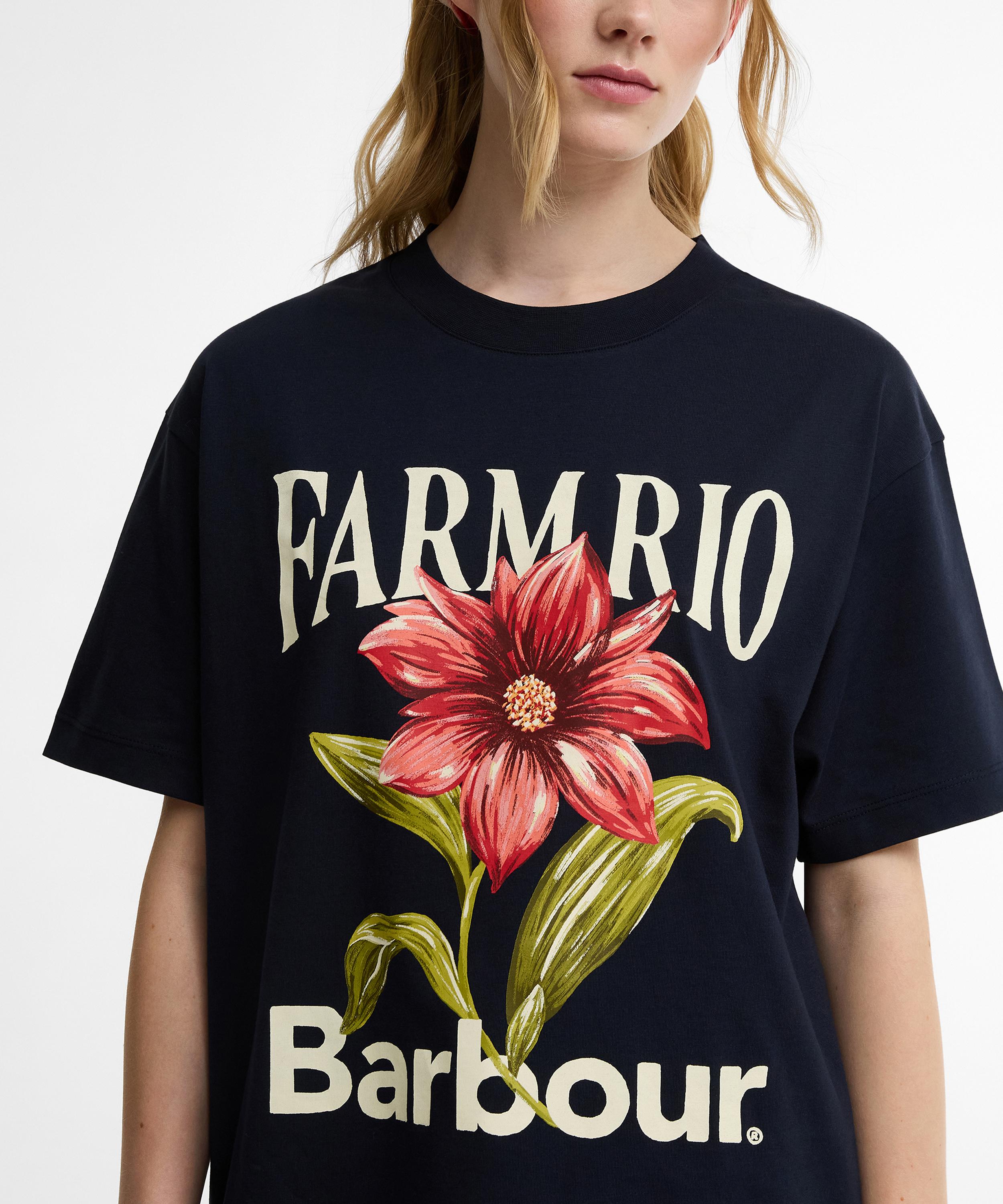Barbour - x FARM Rio Wild Flower Oversized Graphic T-Shirt image number 4