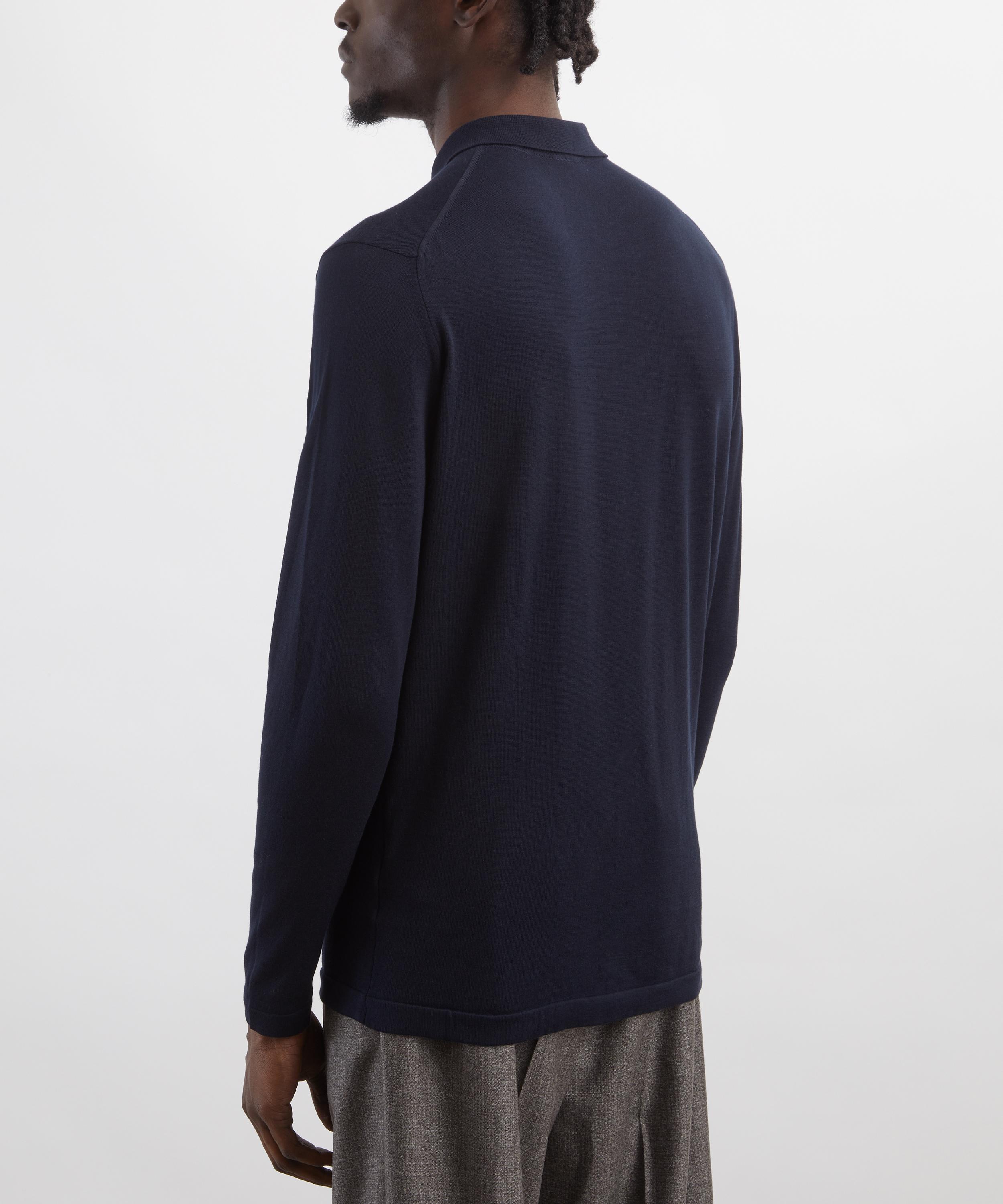 Sunspel - Sea Island Navy Cotton Polo image number 3