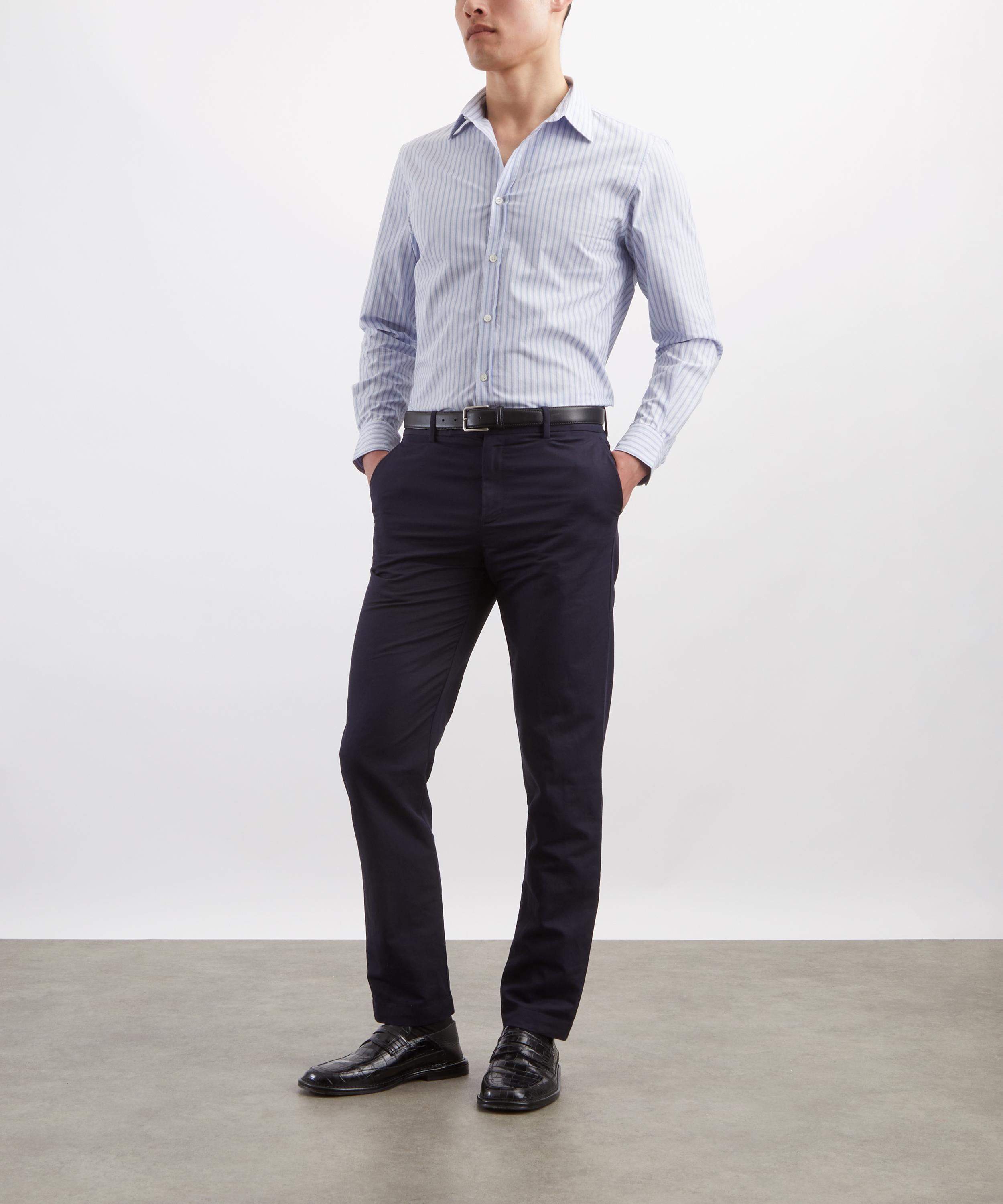 Sunspel - Striped Button-Down Shirt image number 1