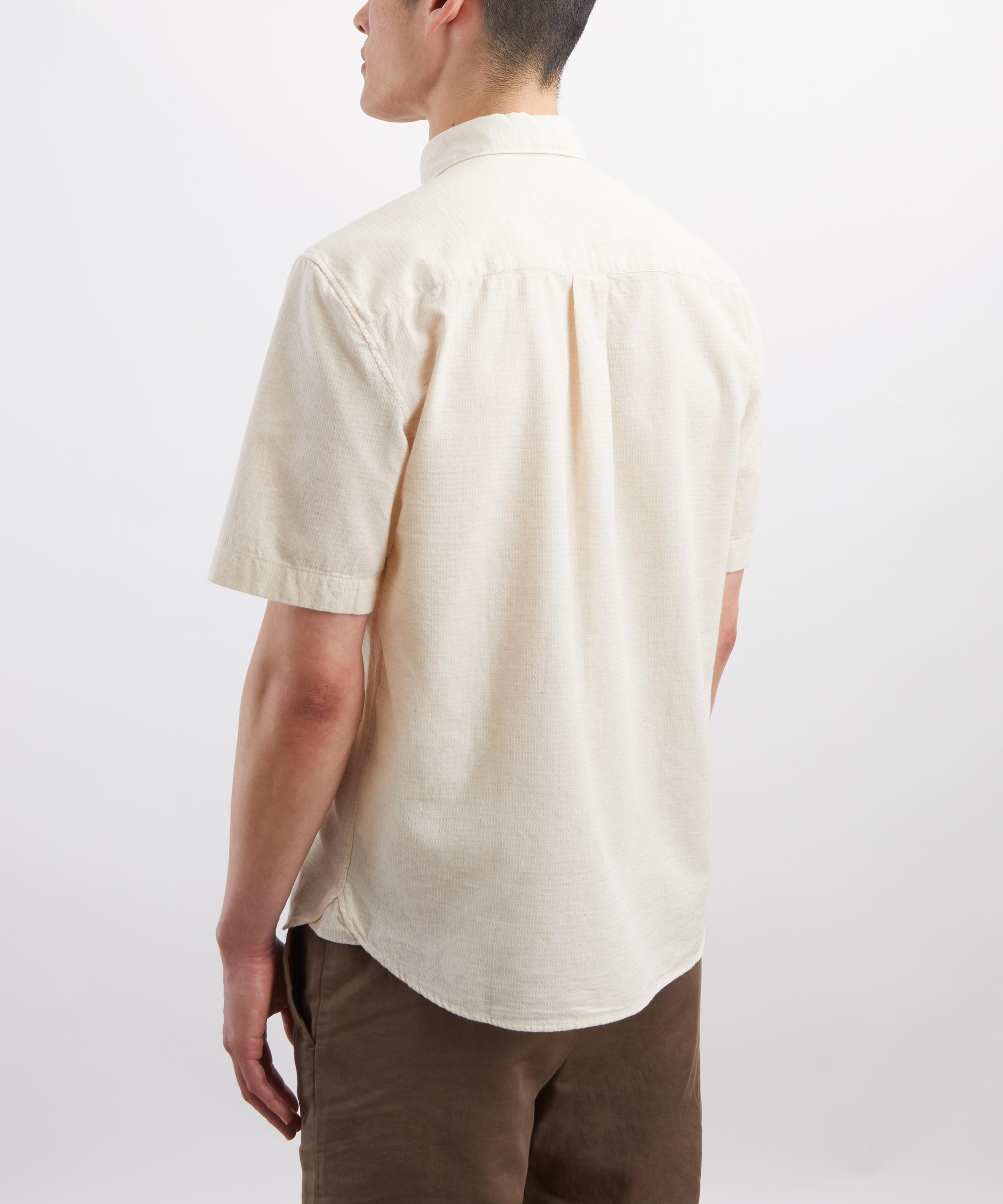 Sunspel - Natural Textured Short-Sleeve Shirt image number 3