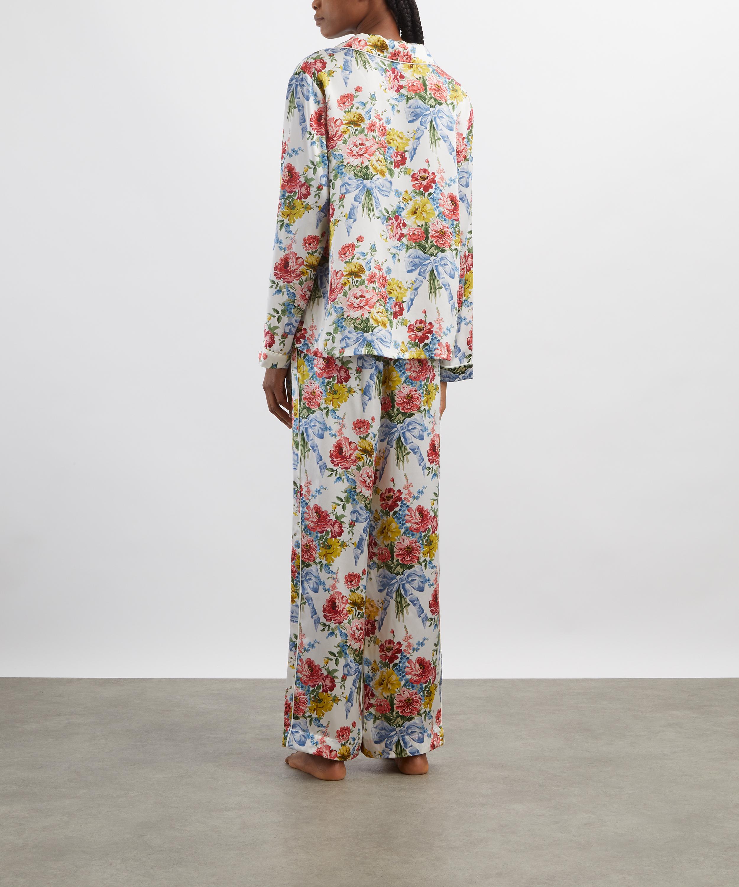 Liberty - Bow Bouquet Silk-Satin Pyjama Set image number 3