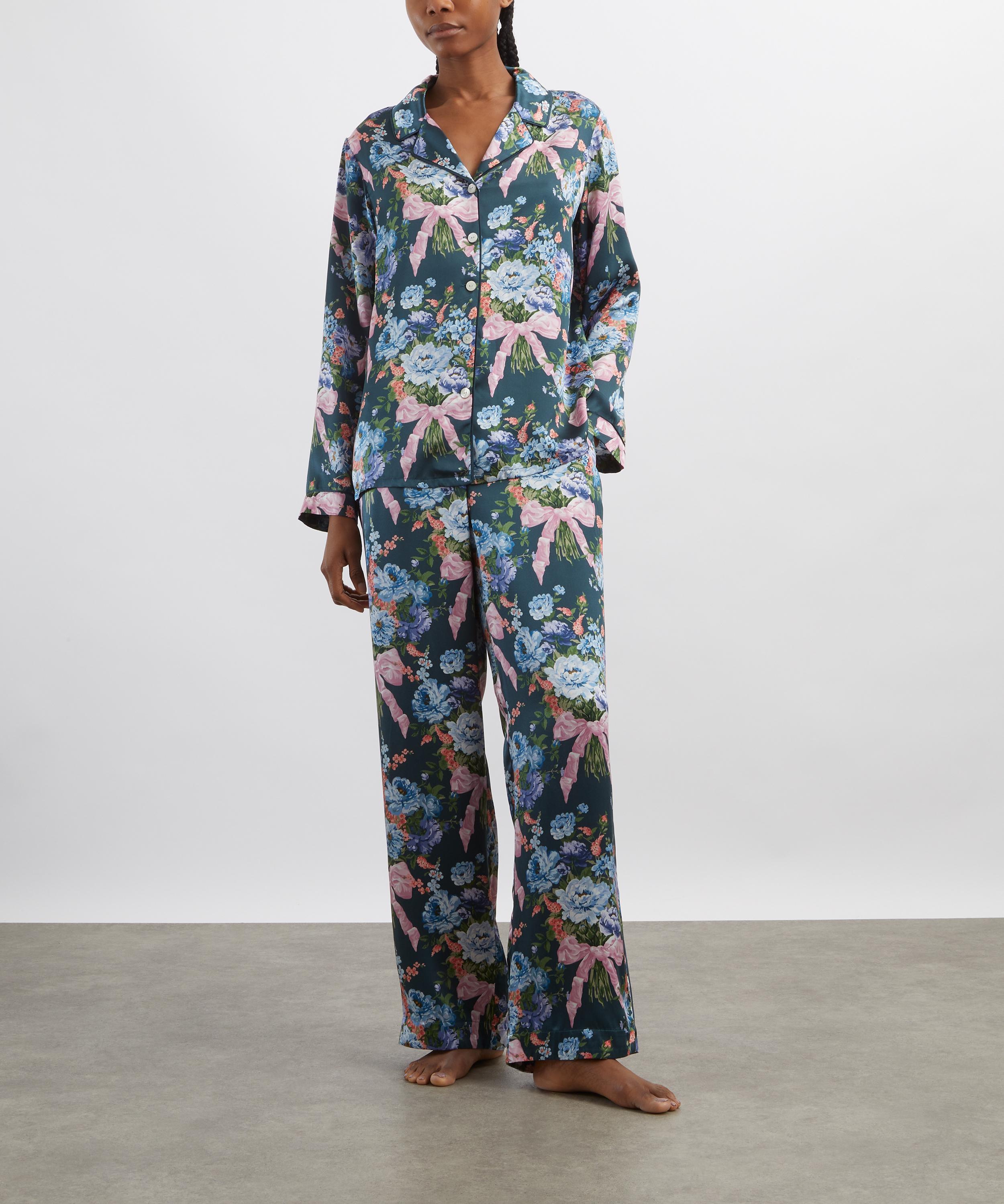 Liberty - Bow Bouquet Silk-Satin Pyjama Set image number 1