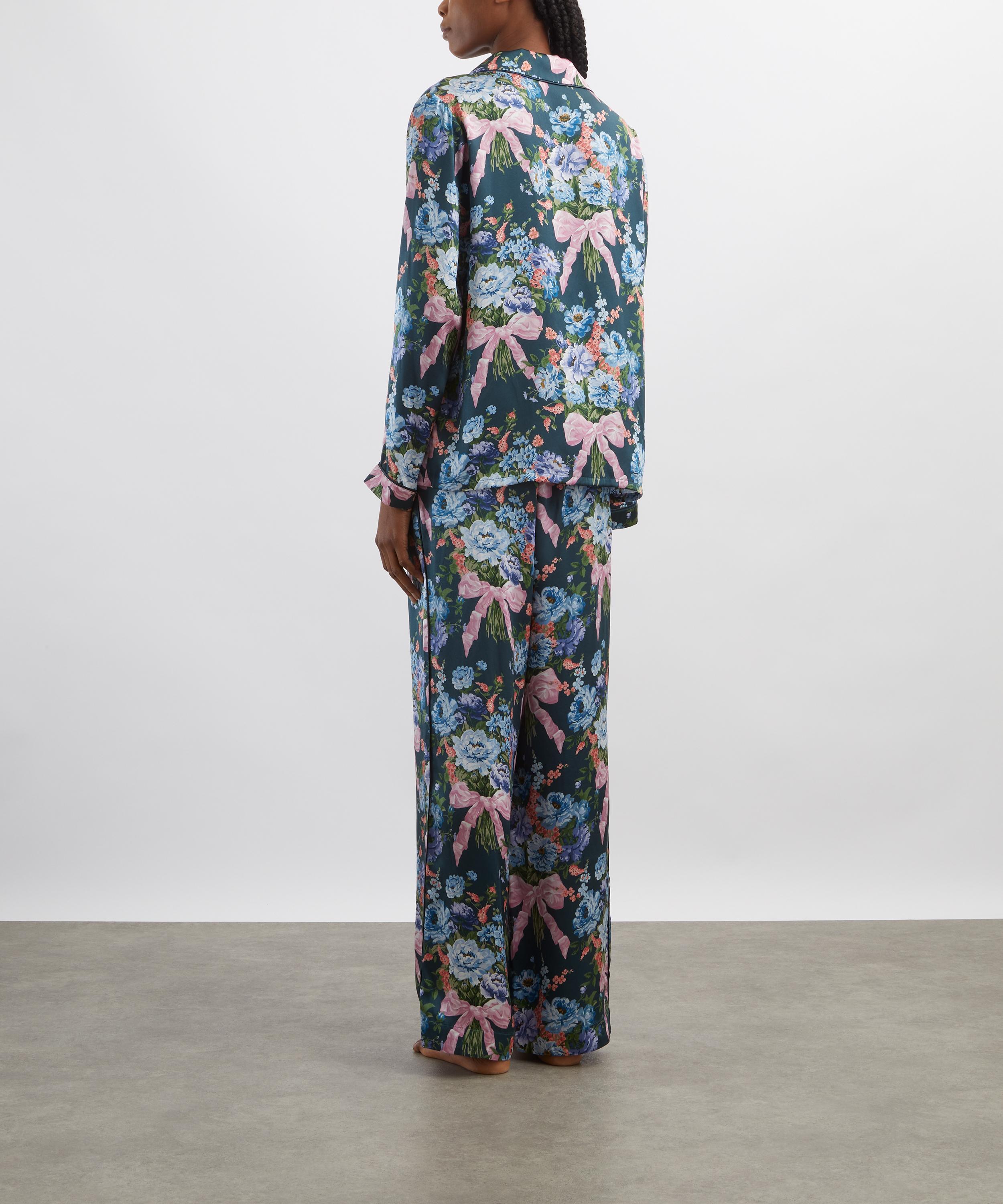 Liberty - Bow Bouquet Silk-Satin Pyjama Set image number 3