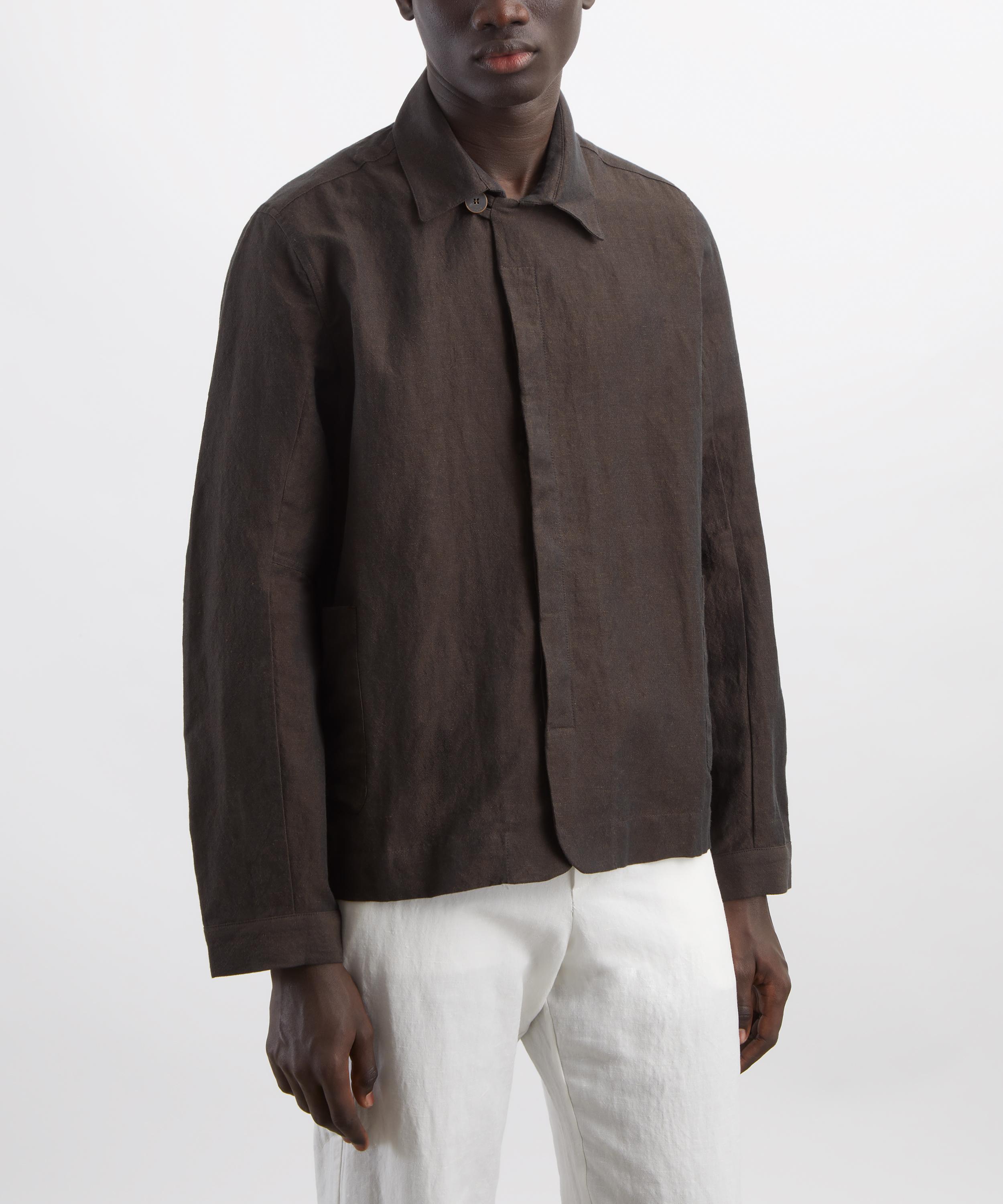 Maran&eacute; - Chocolate Brown Linen-Cotton Jacket image number 2