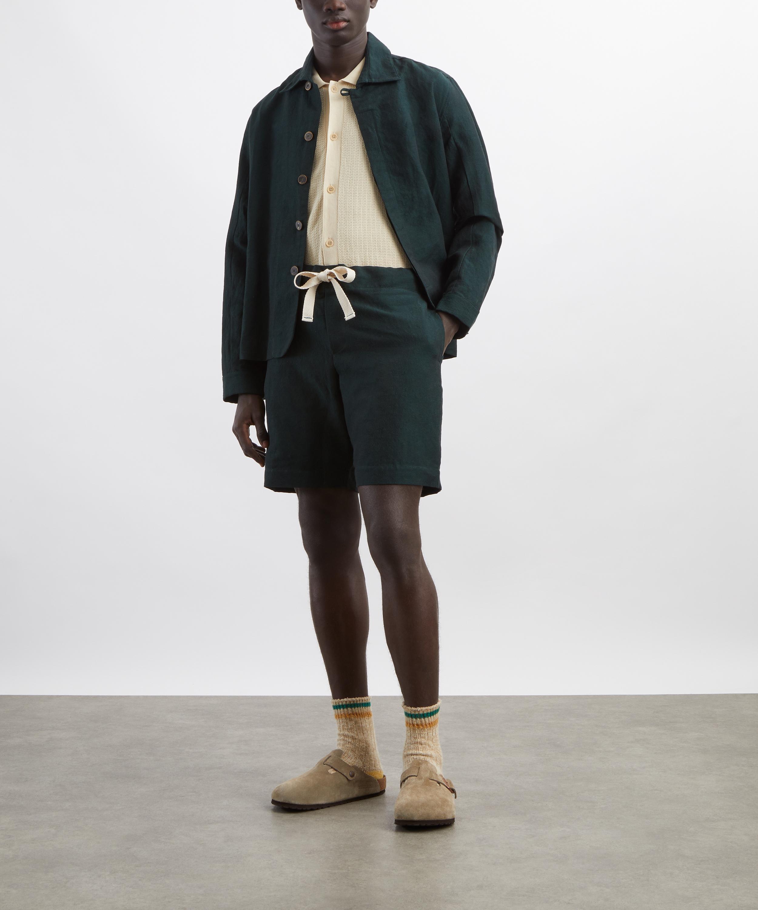 Maran&eacute; - Dark Teal Linen Shorts image number 1