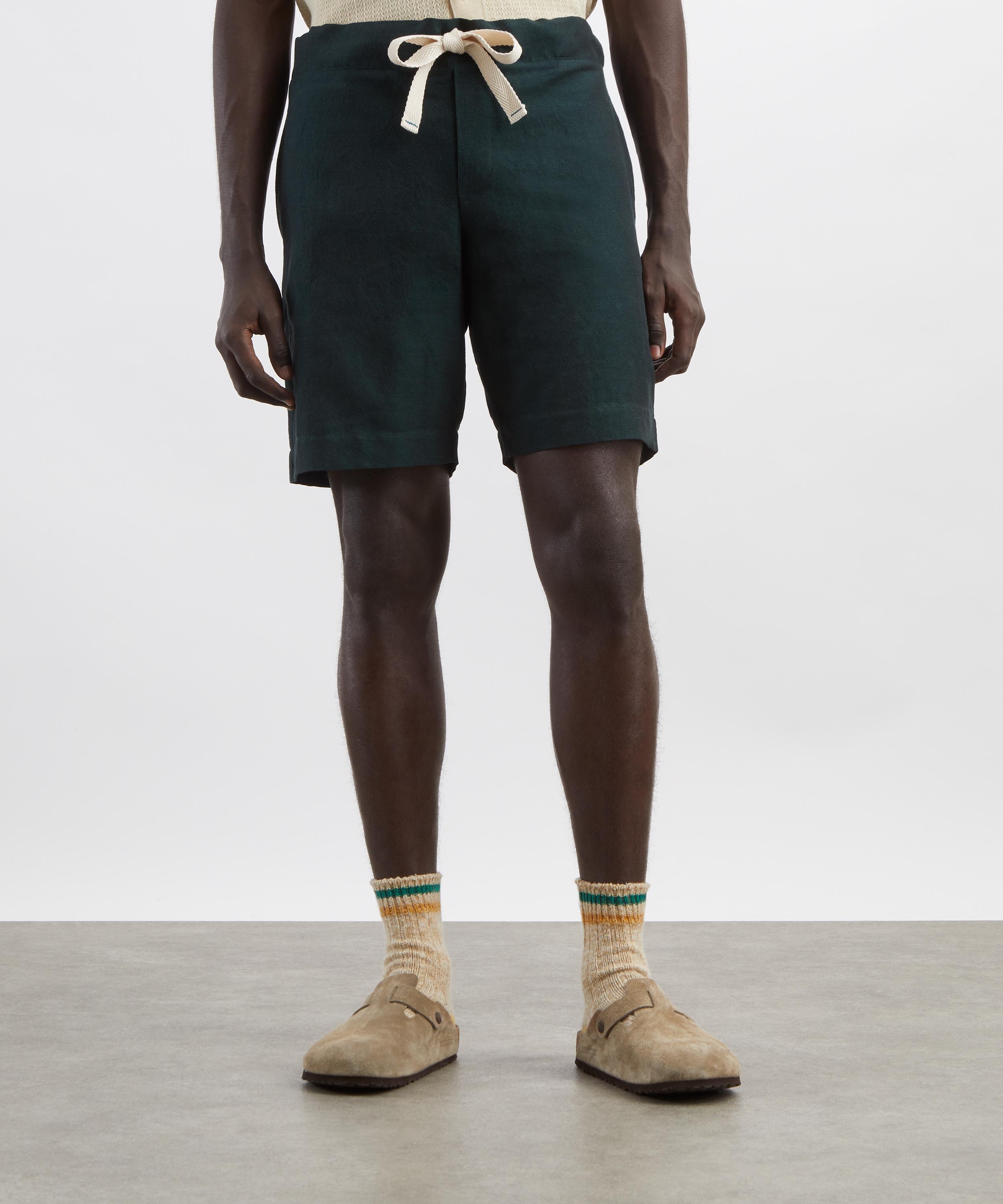 Maran&eacute; - Dark Teal Linen Shorts image number 2