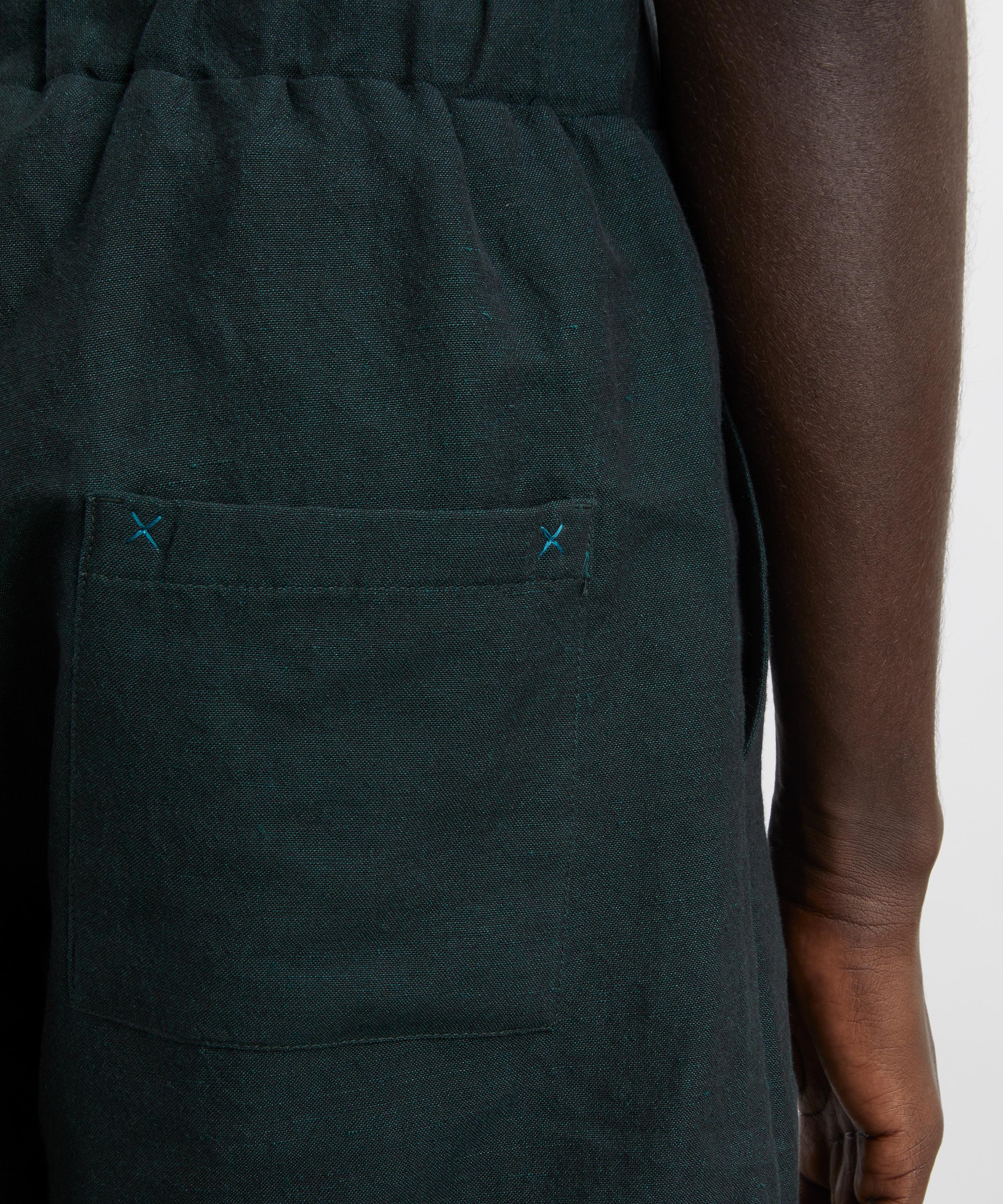 Maran&eacute; - Dark Teal Linen Shorts image number 4