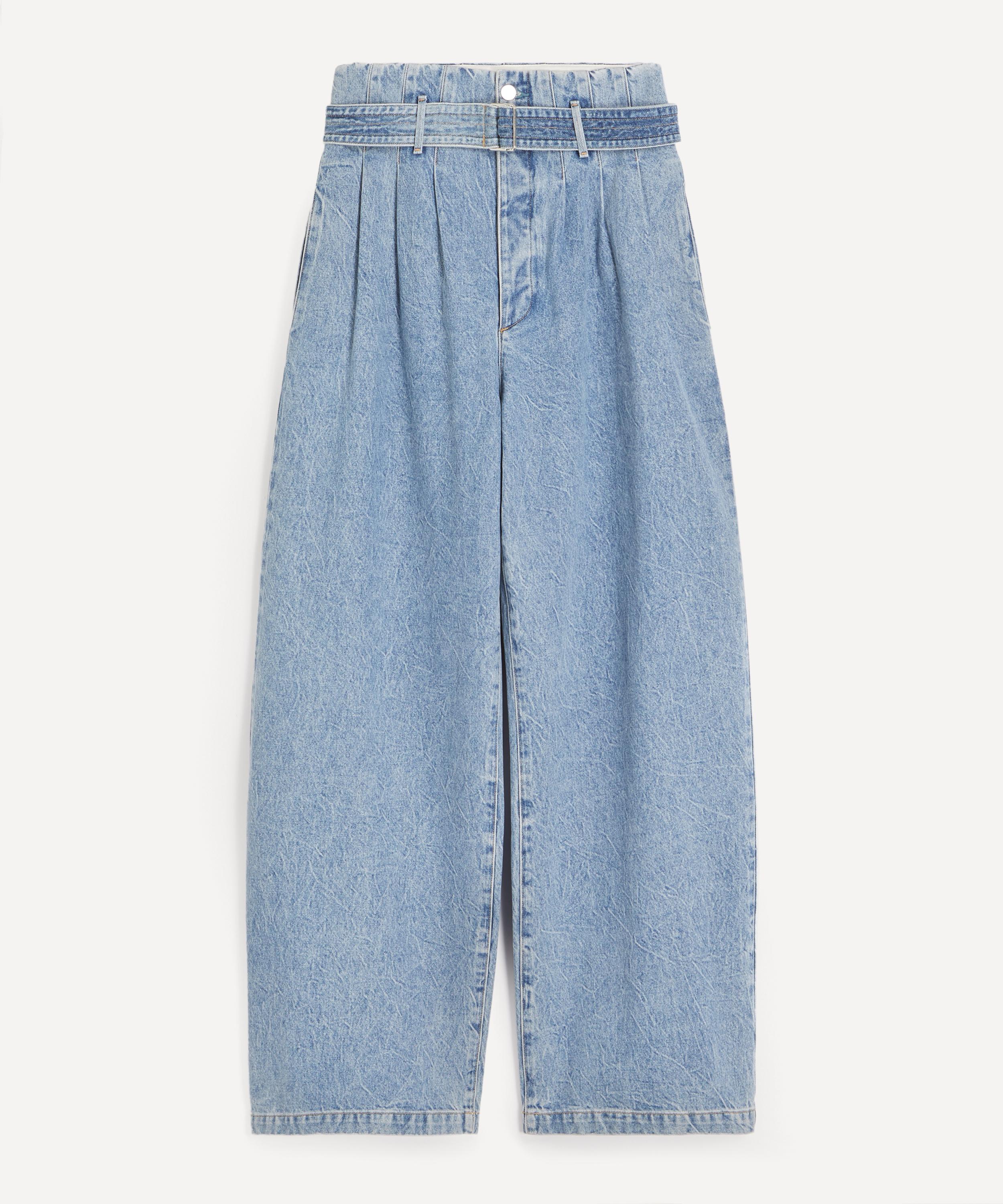 AGOLDE - Corset Wide-Leg Jeans in Crinkle Indigo