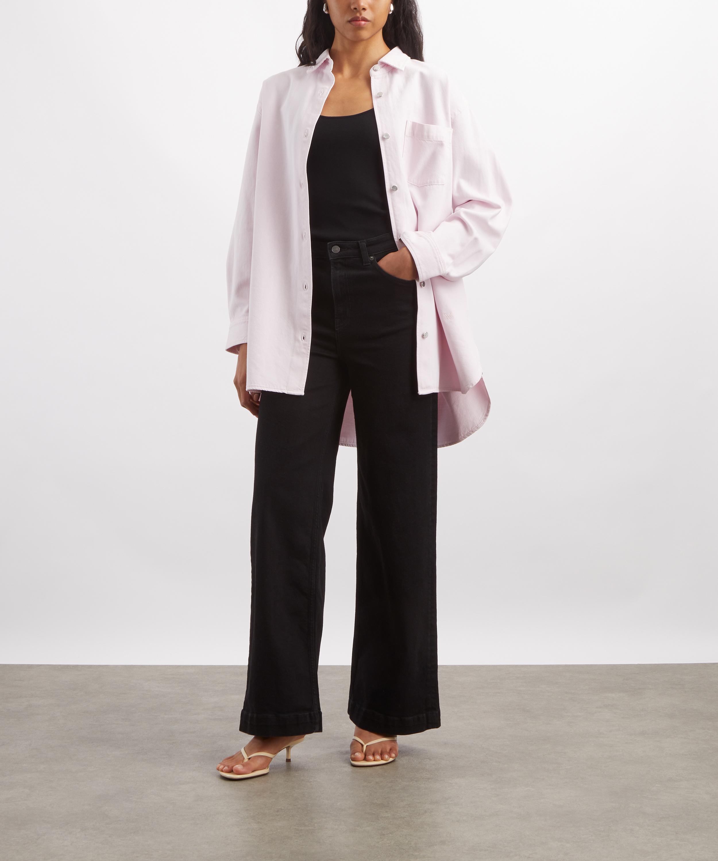 AGOLDE - A-Line Wash Powder Pink Denim Shirt image number 1