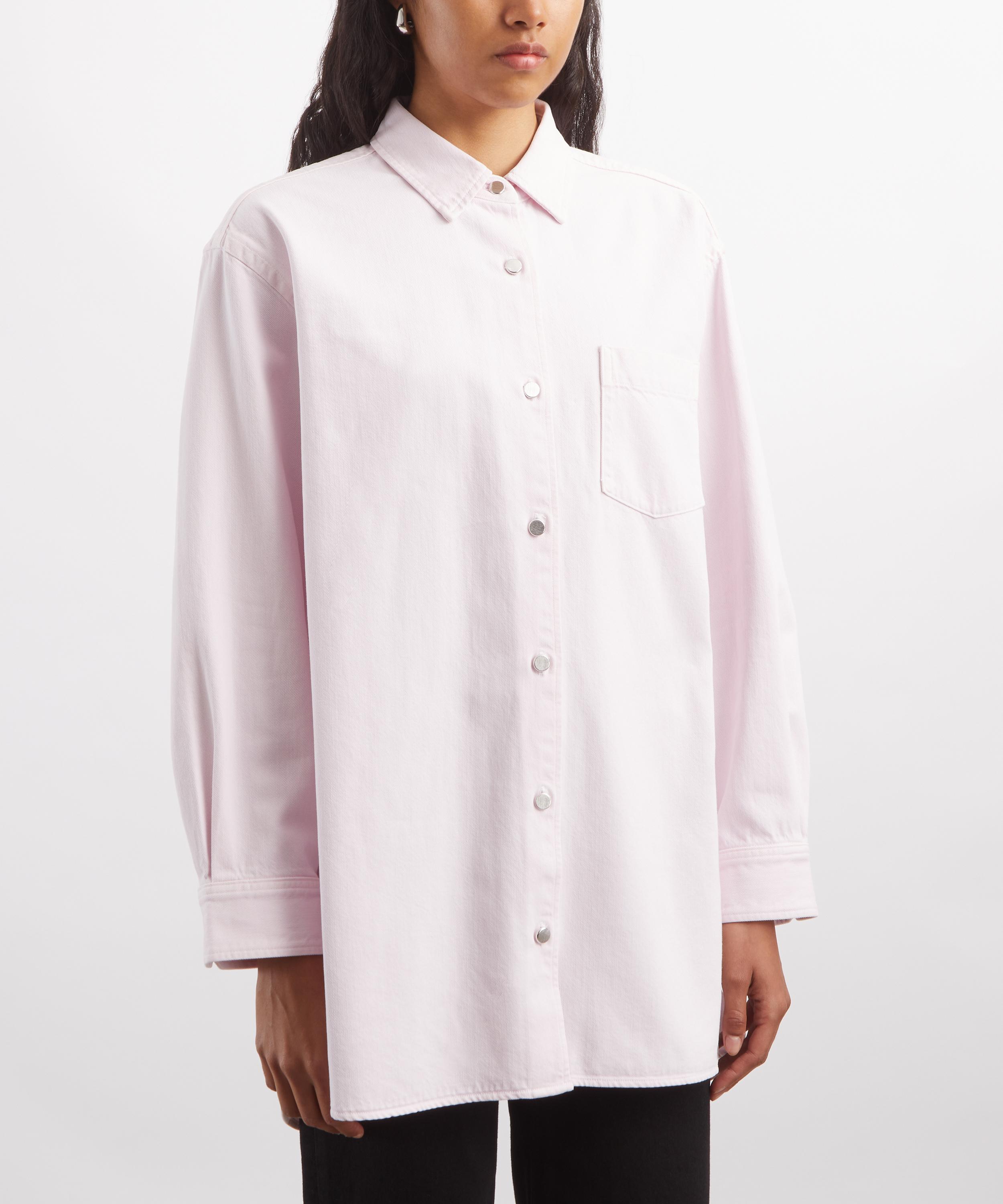 AGOLDE - A-Line Wash Powder Pink Denim Shirt image number 2
