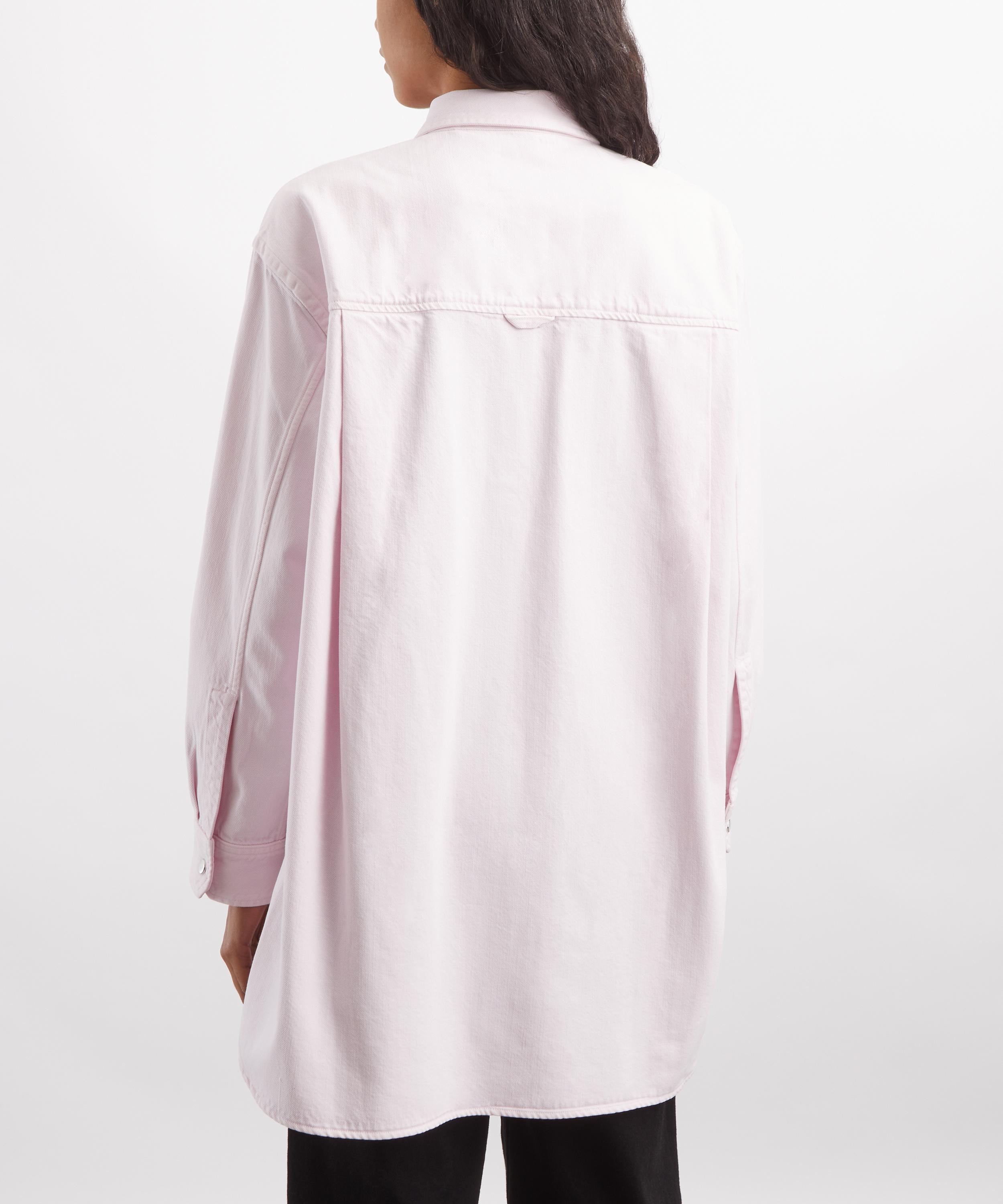 AGOLDE - A-Line Wash Powder Pink Denim Shirt image number 3