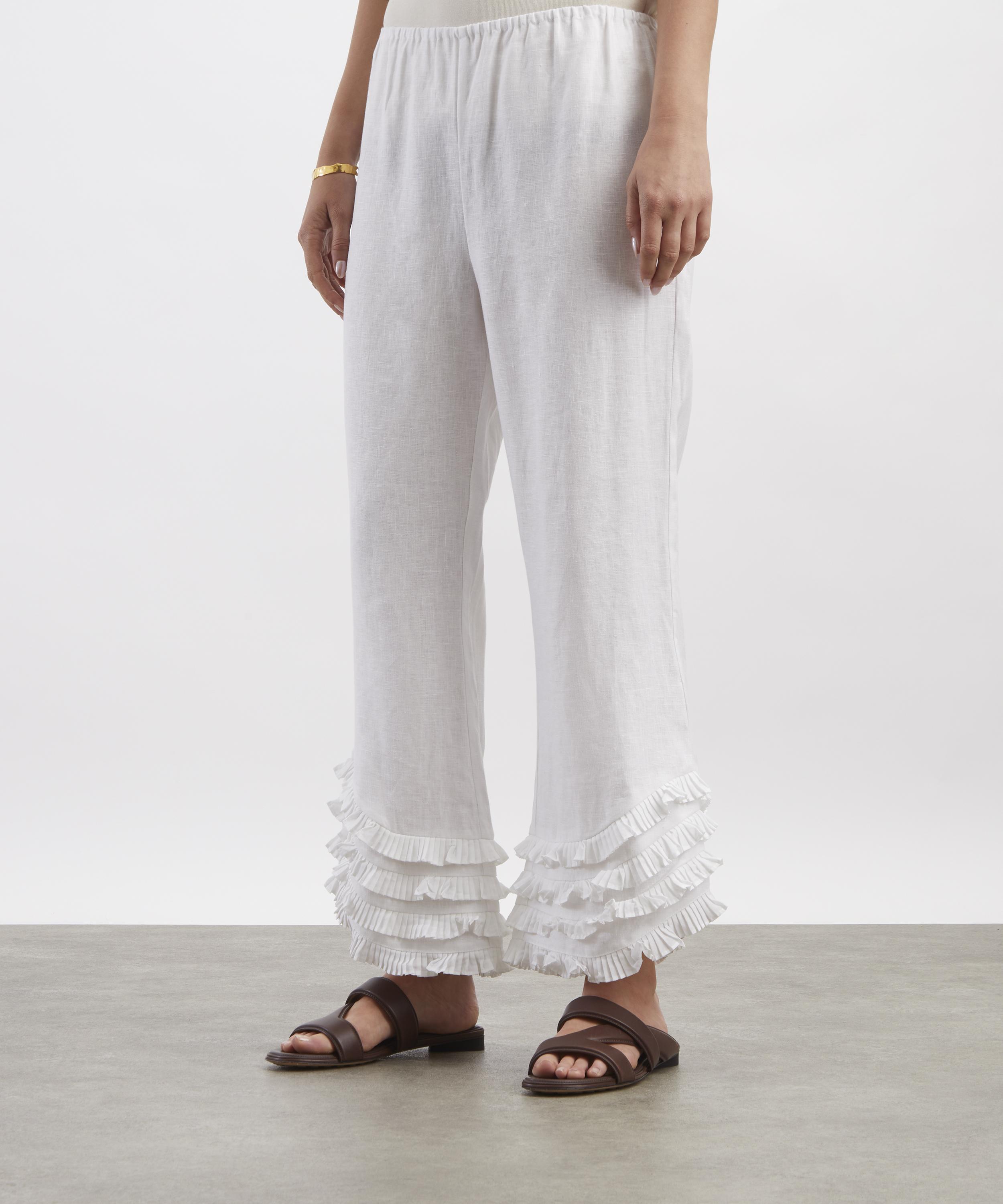 Posse - Florence Linen Ruffle Trousers image number 2
