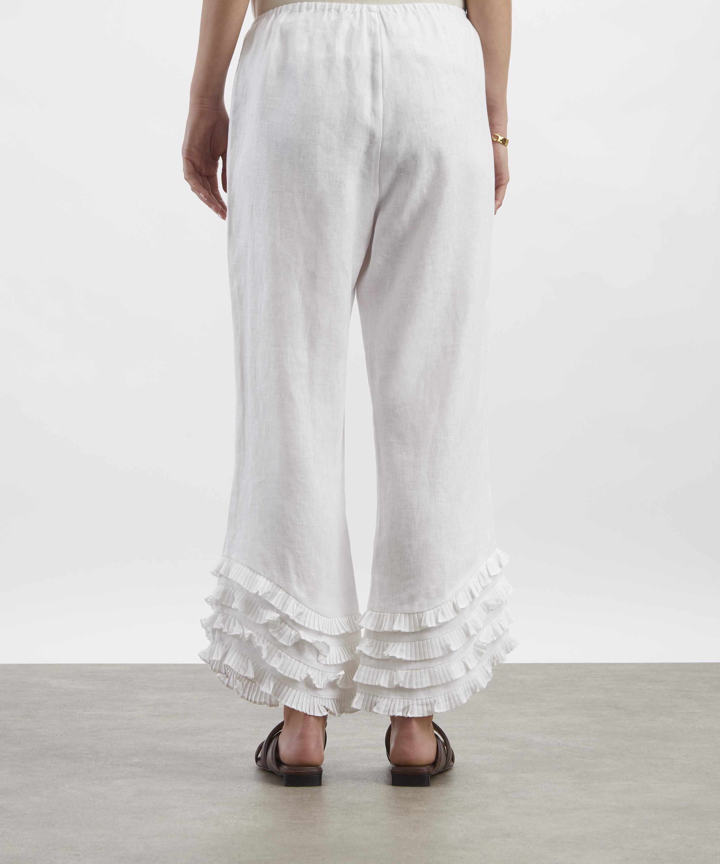Posse - Florence Linen Ruffle Trousers image number 3