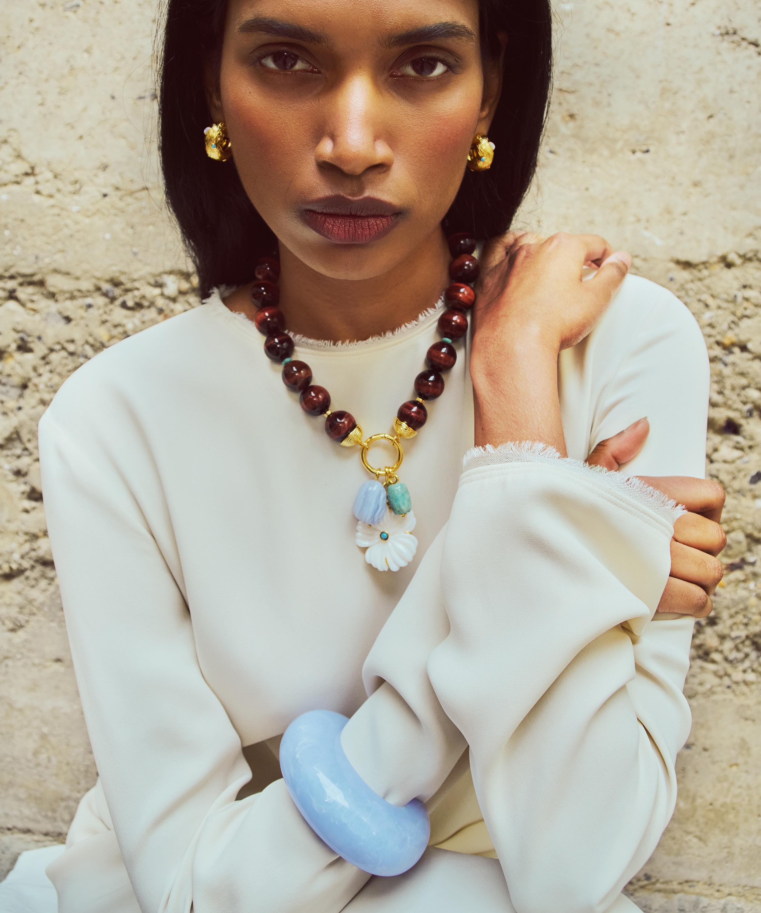 Lizzie Fortunato - Gold-Plated Desert Bloom Necklace image number 1