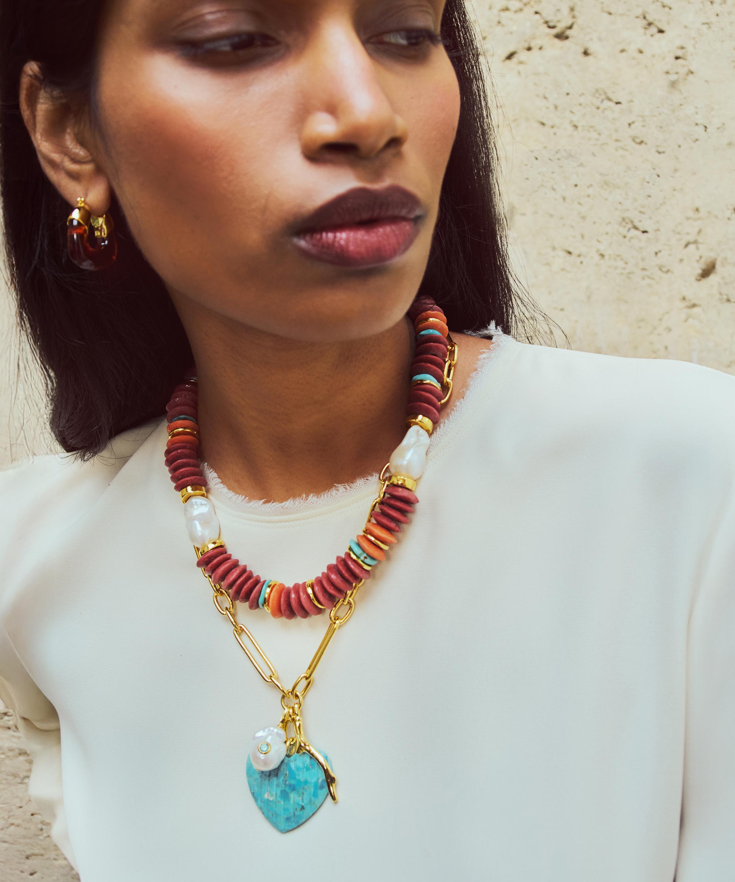 Lizzie Fortunato - Gold-Plated Floria Heart Necklace image number 1