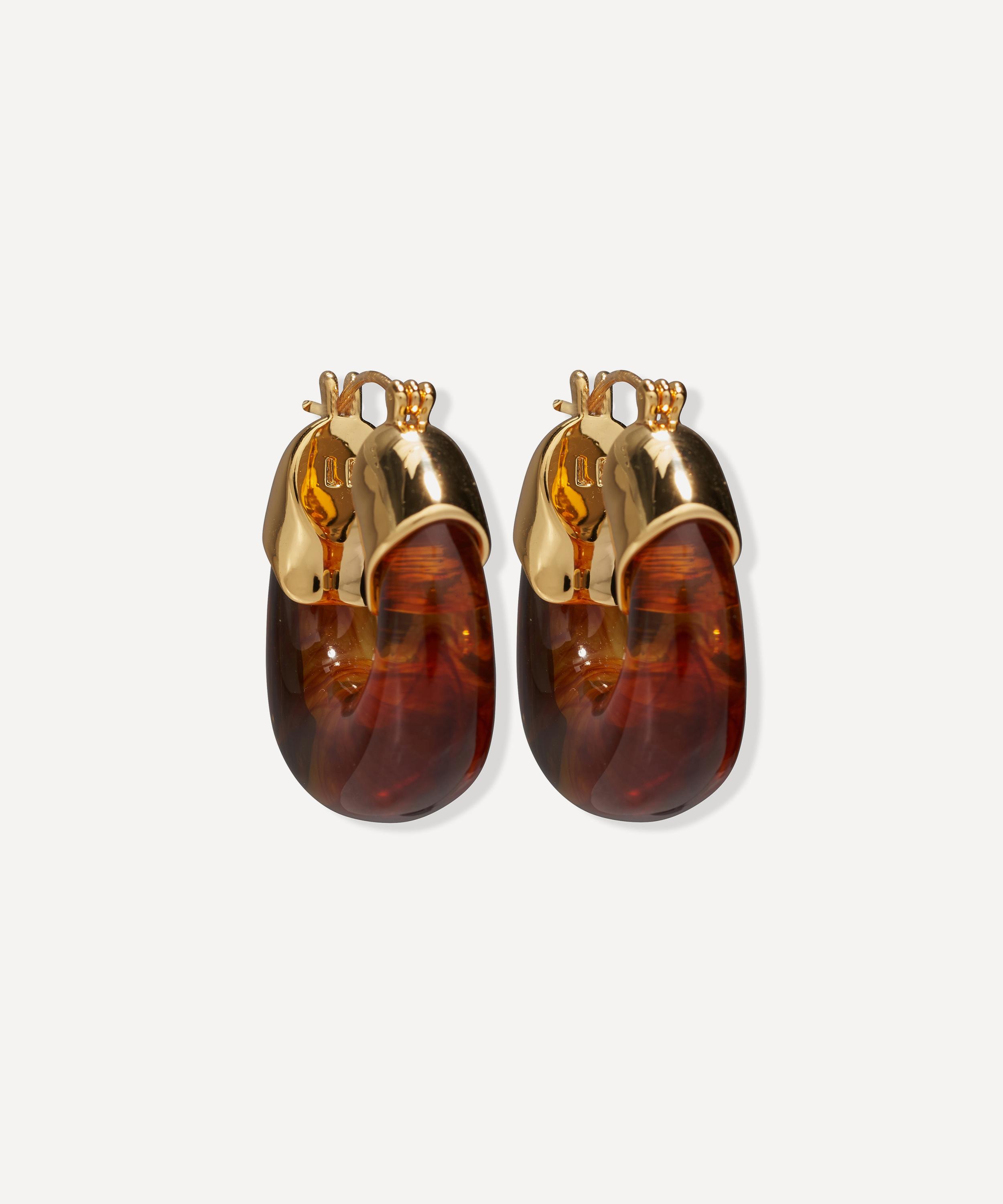 Lizzie Fortunato - Gold-Plated Mini Organic Hoop Earrings