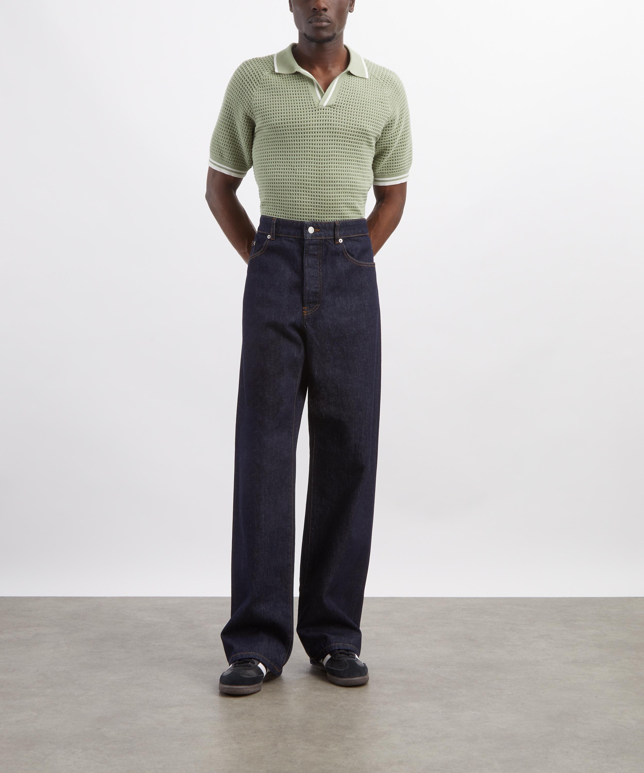 Percival - Sage Tennis Boxy Knitted Polo image number 1