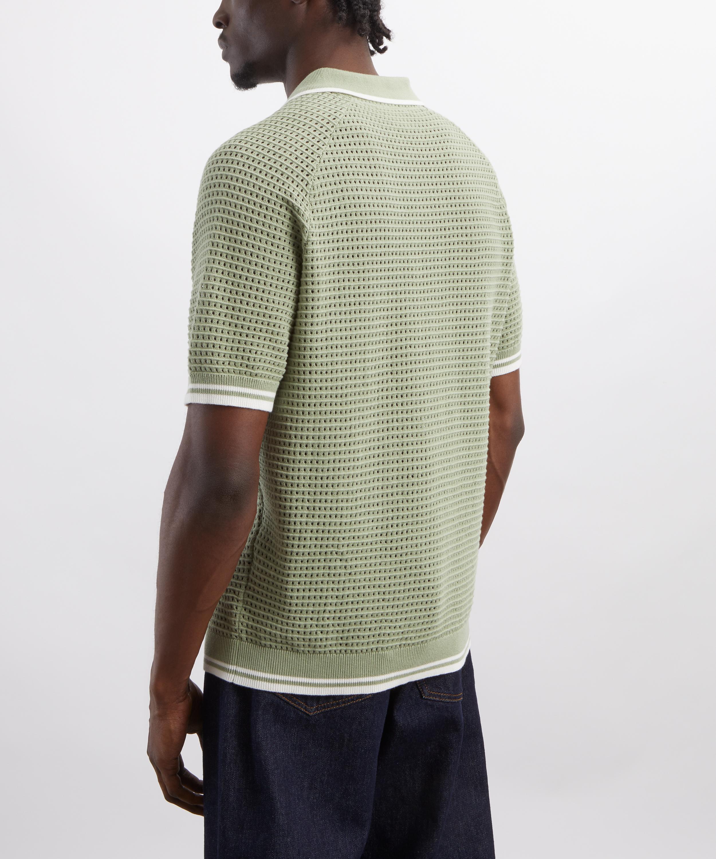 Percival - Sage Tennis Boxy Knitted Polo image number 3