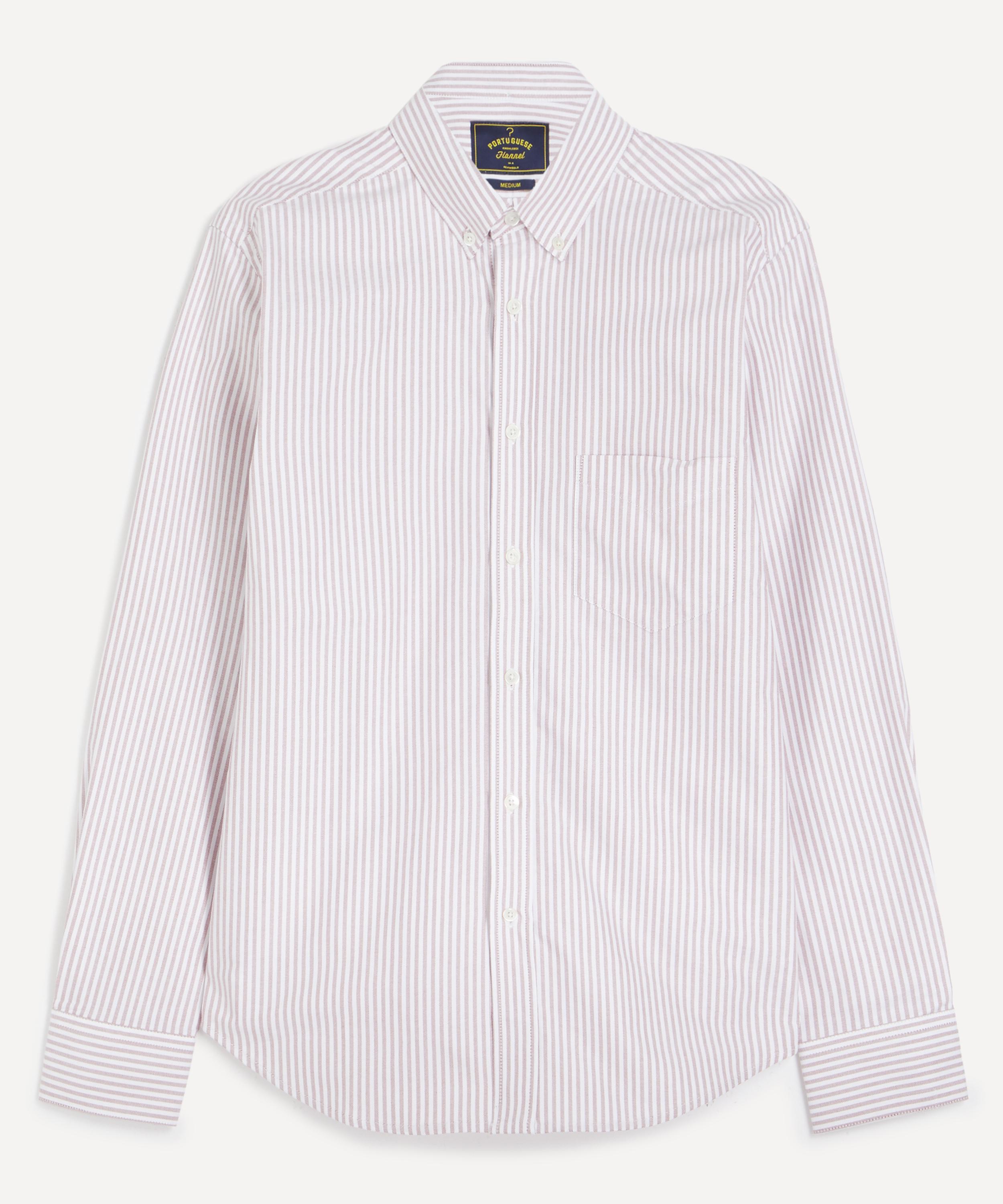 Portuguese Flannel - Belavista Stripe Shirt in Bordeaux