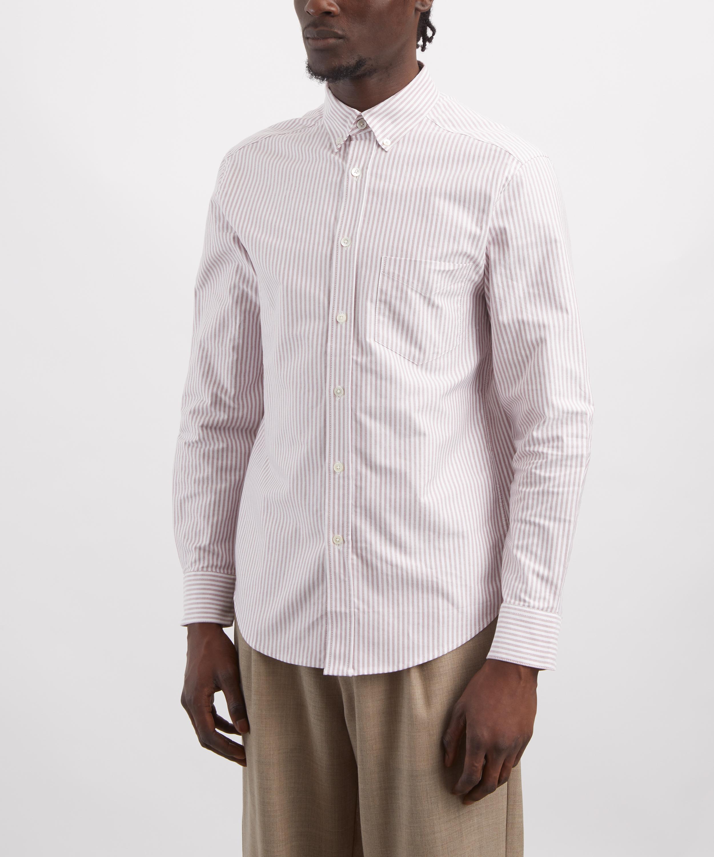 Portuguese Flannel - Belavista Stripe Shirt in Bordeaux image number 2