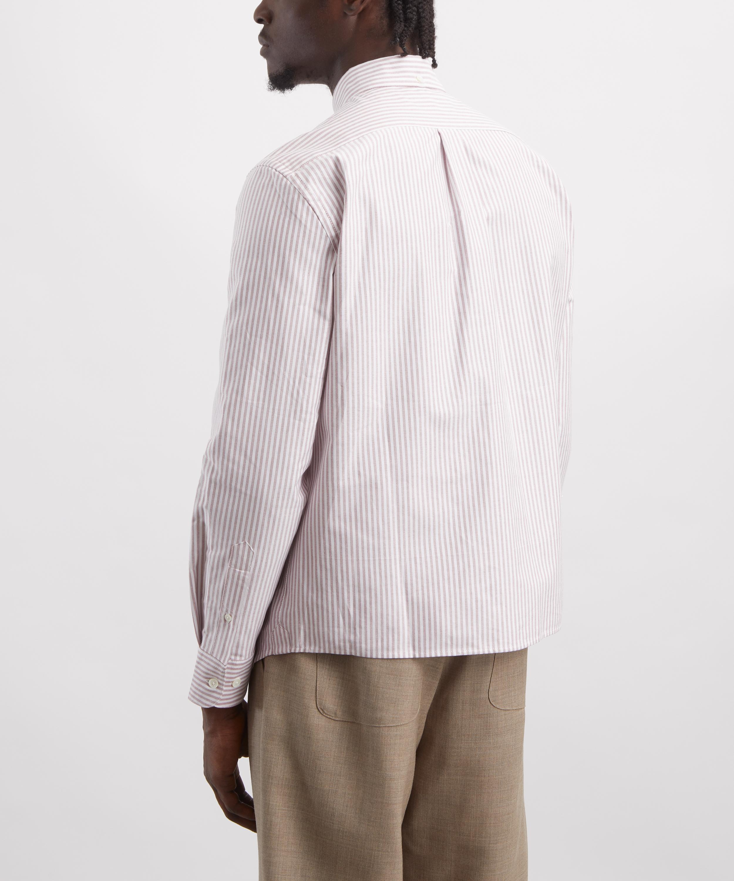 Portuguese Flannel - Belavista Stripe Shirt in Bordeaux image number 3