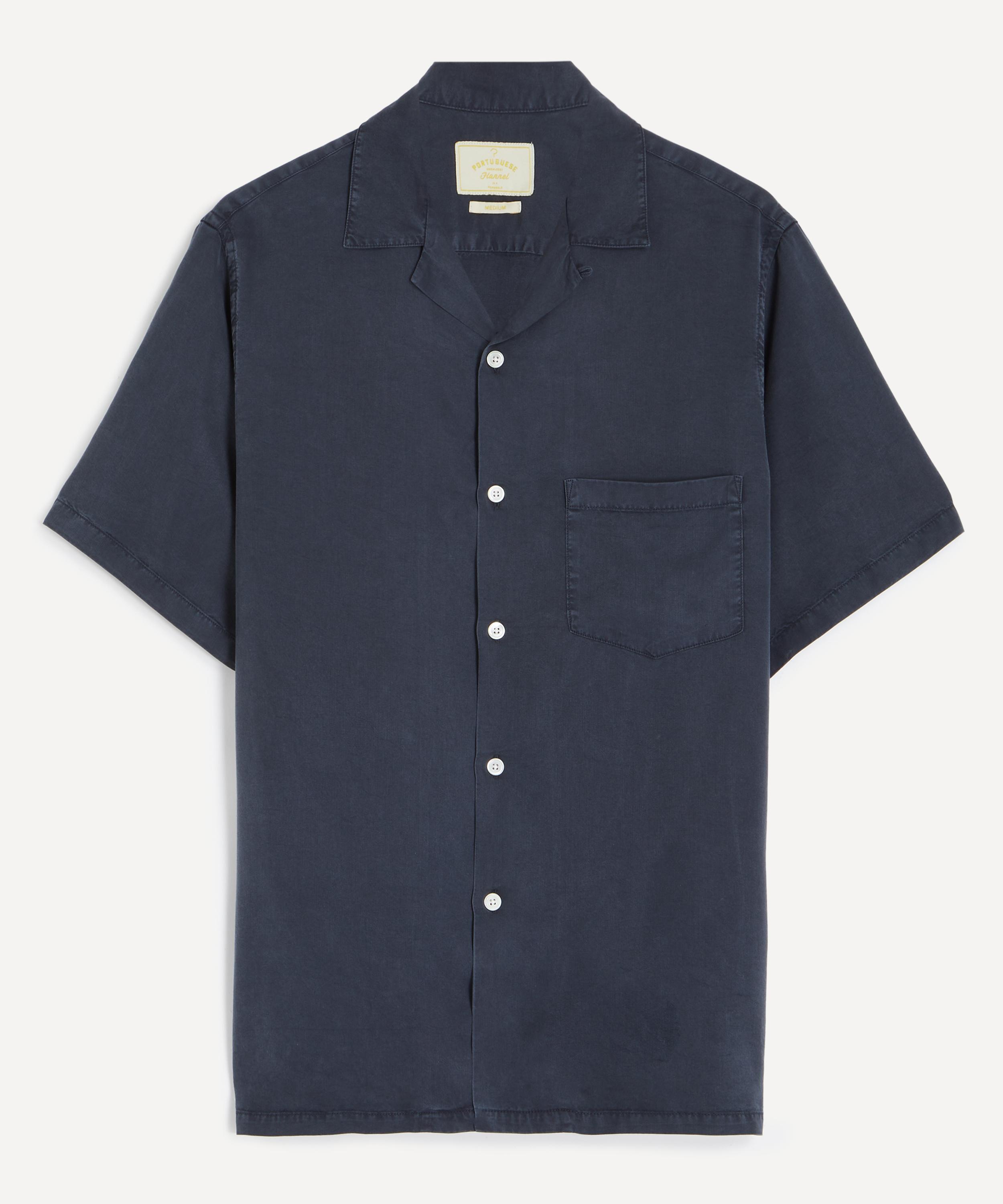 Portuguese Flannel - Dogtown Short-Sleeve Shirt in Navy