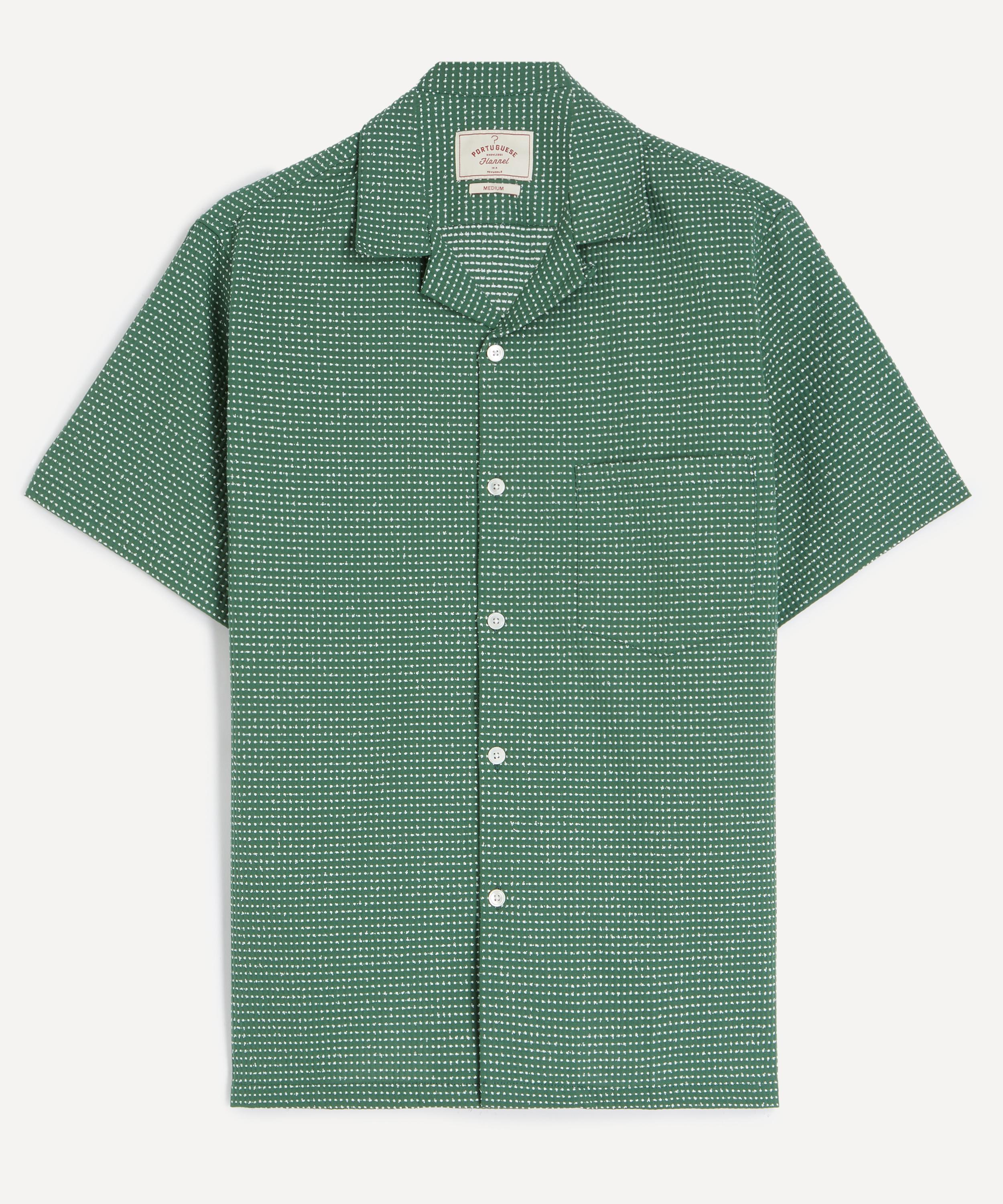 Portuguese Flannel - Dots Short-Sleeve Shirt in Green