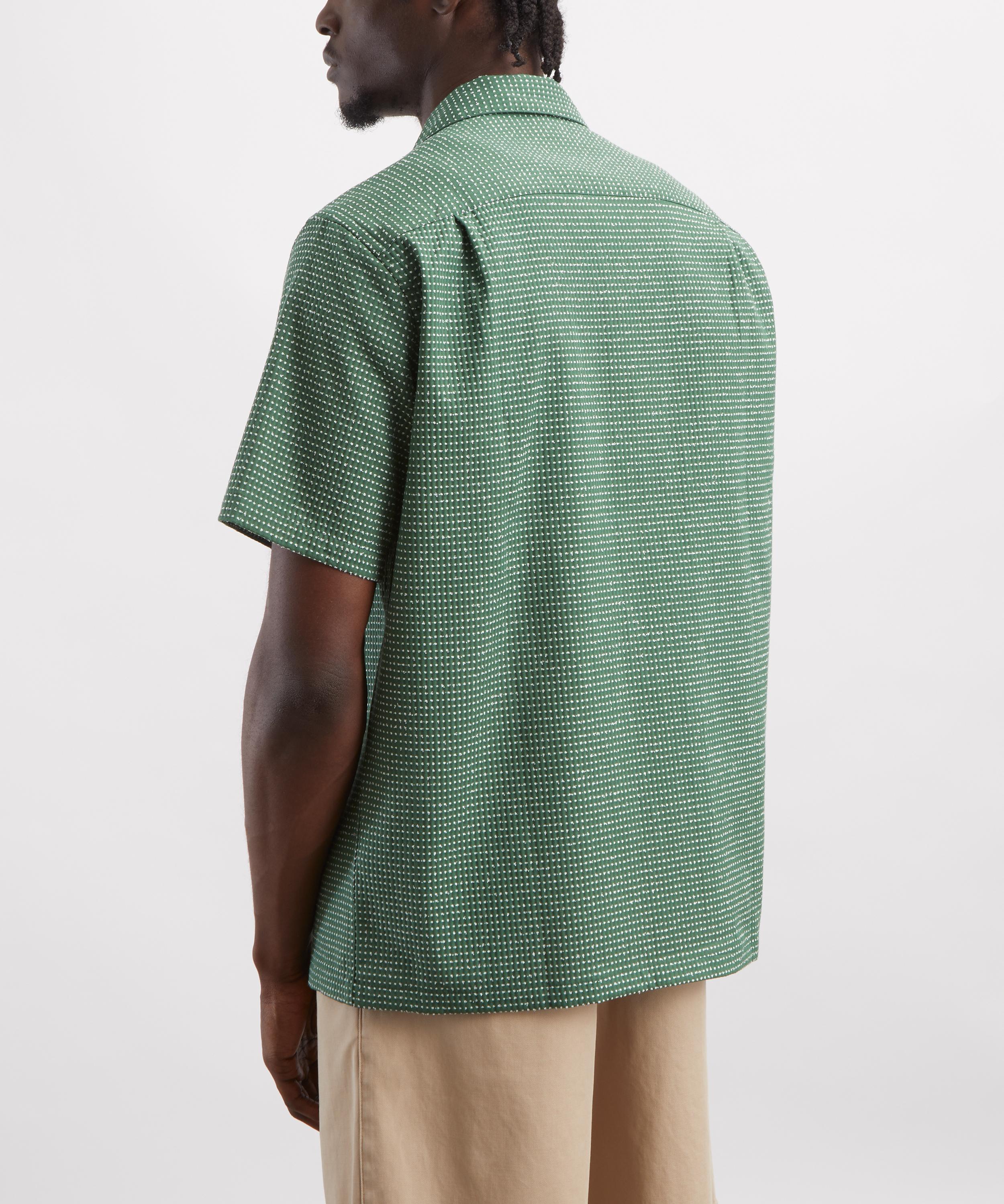 Portuguese Flannel - Dots Short-Sleeve Shirt in Green image number 3