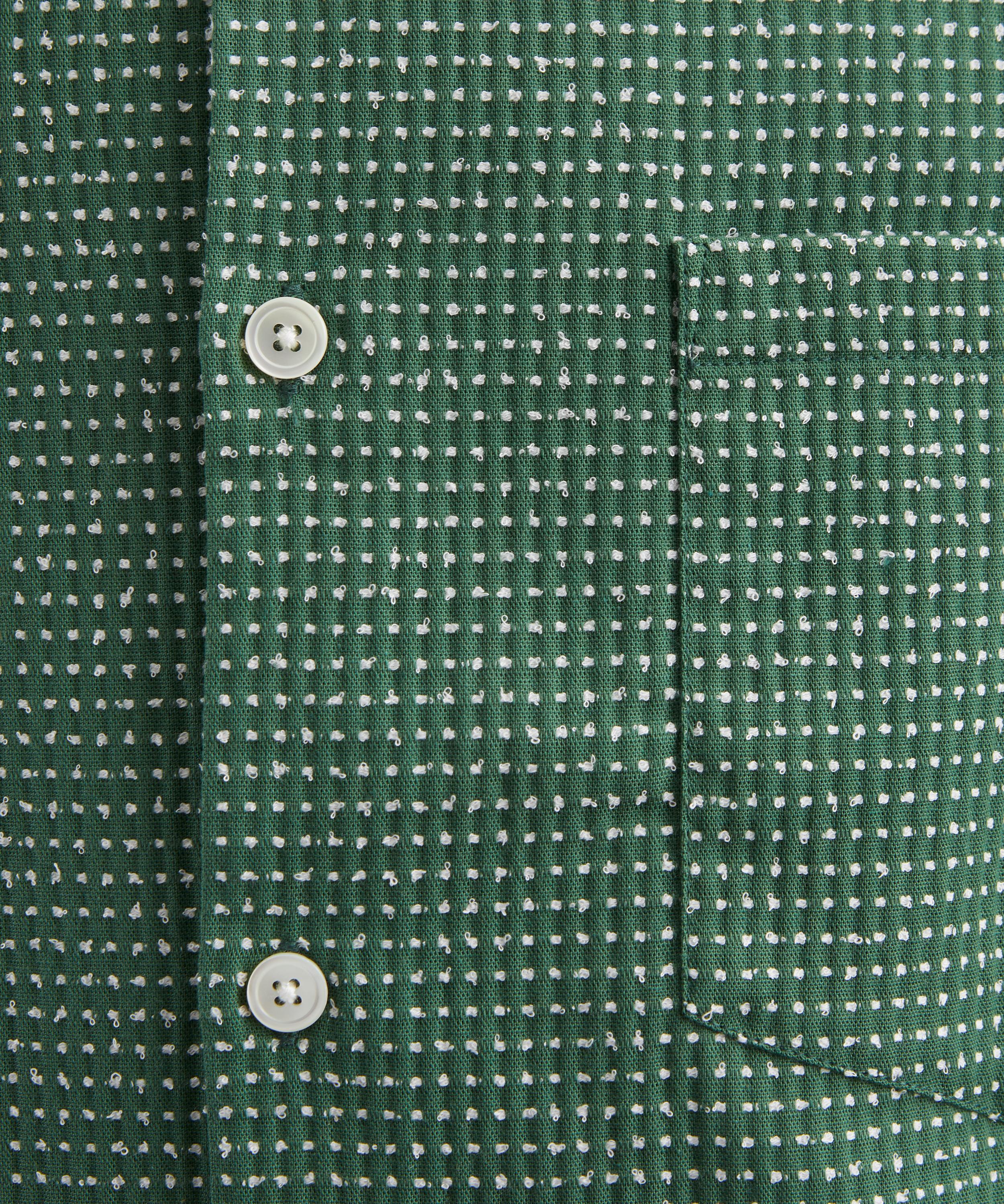 Portuguese Flannel - Dots Short-Sleeve Shirt in Green image number 4