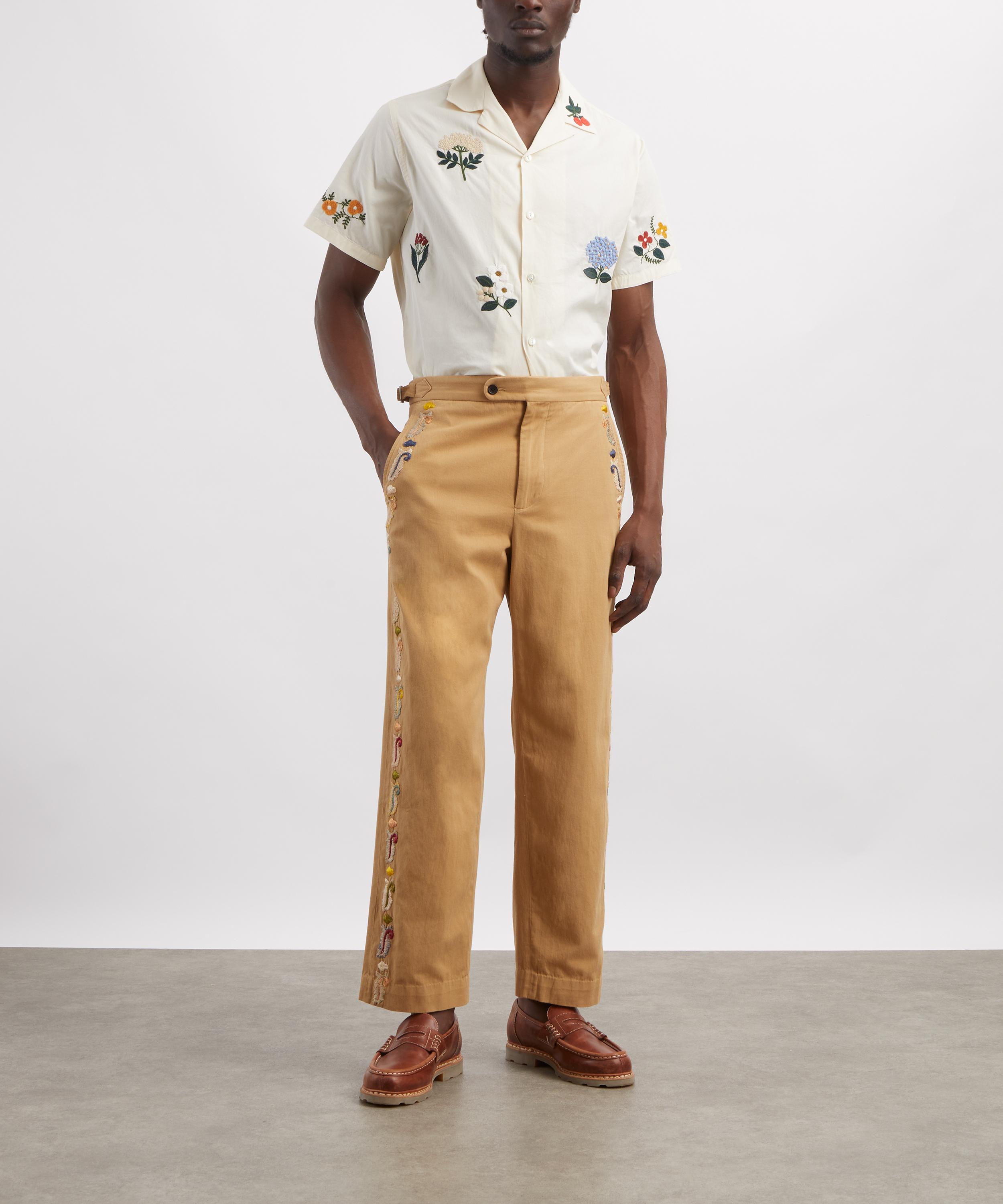 Portuguese Flannel - Embroidery Flowers Short-Sleeve Shirt image number 1
