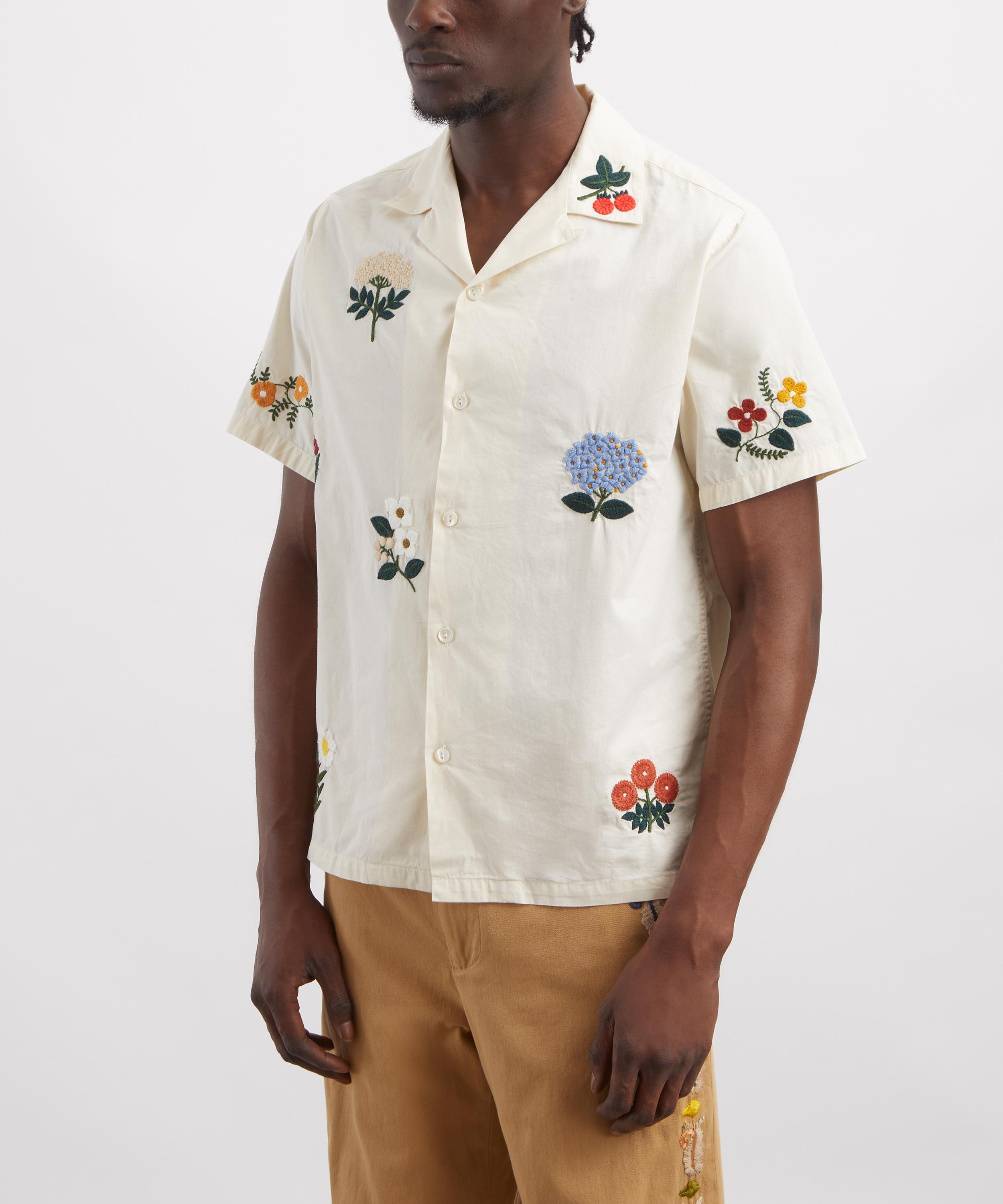 Portuguese Flannel - Embroidery Flowers Short-Sleeve Shirt image number 2