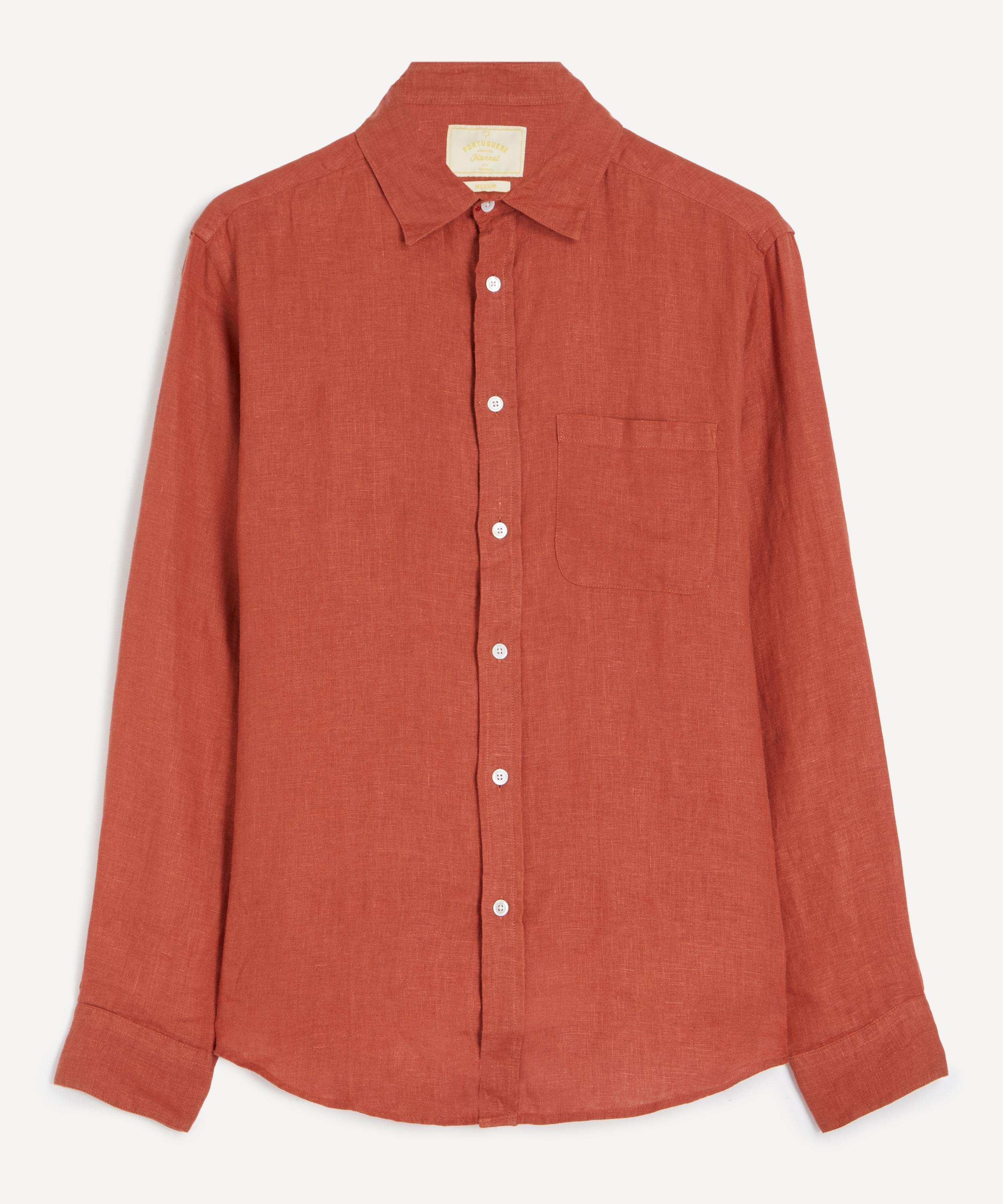 Portuguese Flannel - Linen Shirt in Dark Brown