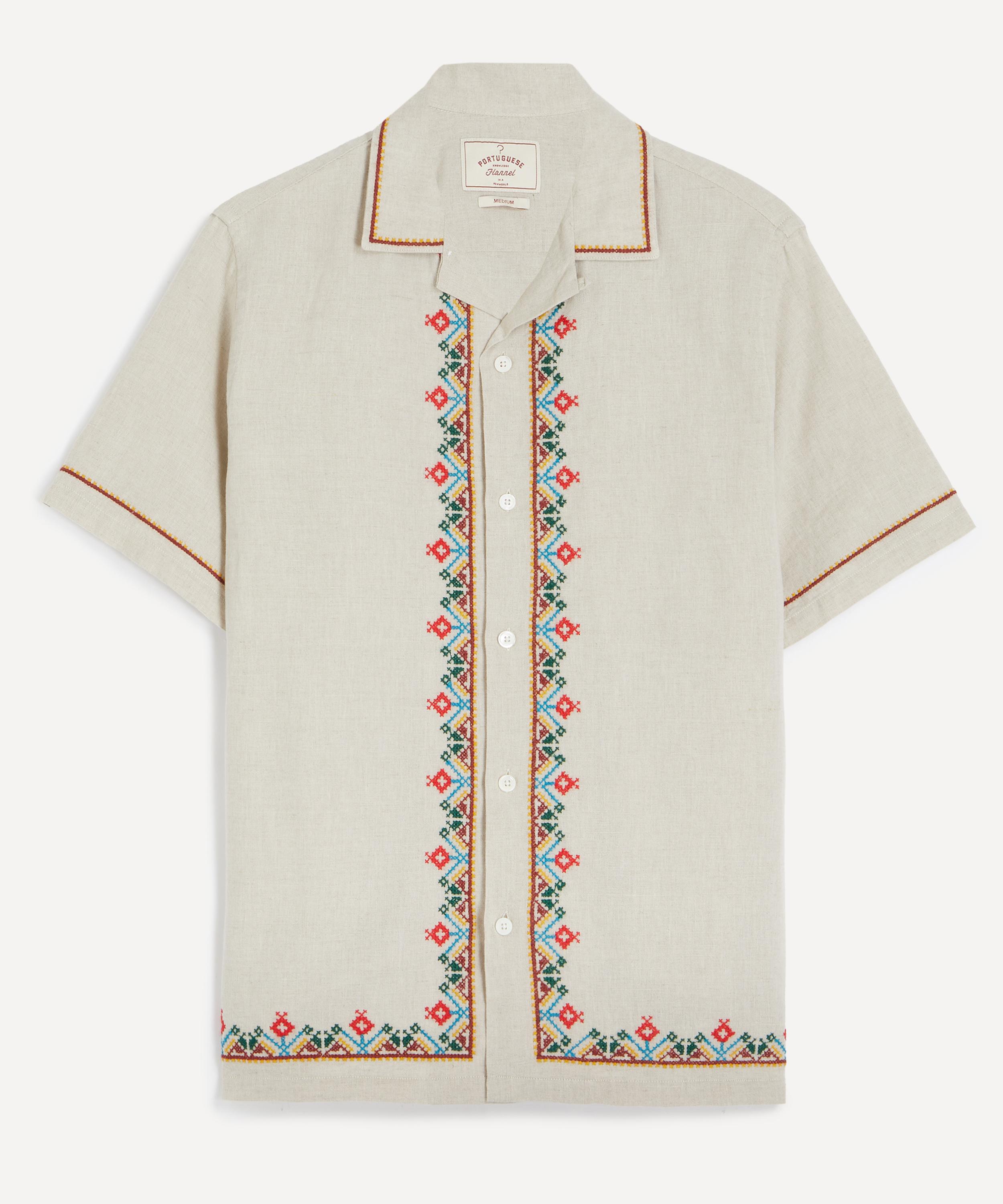 Portuguese Flannel - Folclore Embroidery Short-Sleeve Shirt