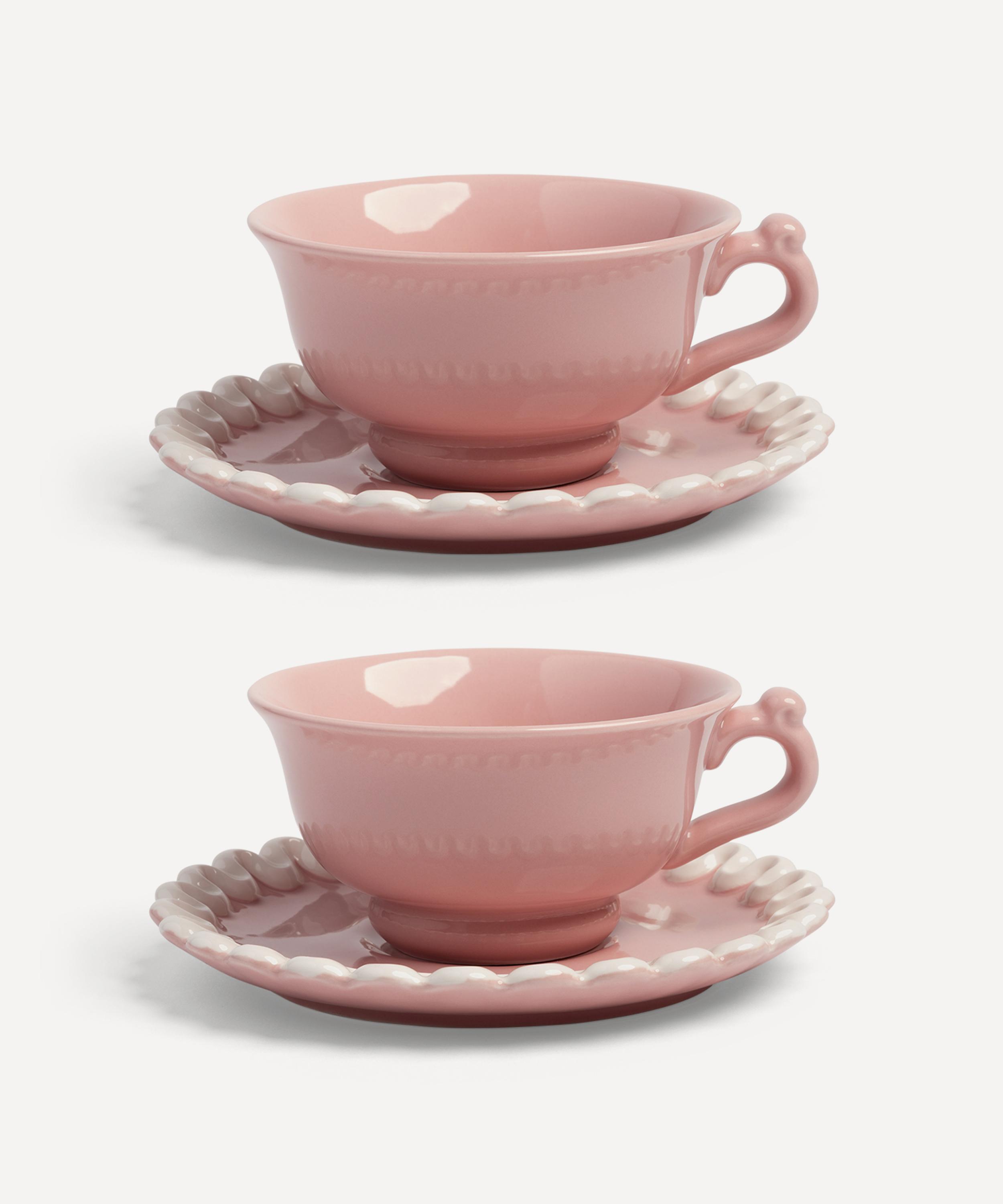 &Klevering - Whip Pink Cup and Saucer Set of Two