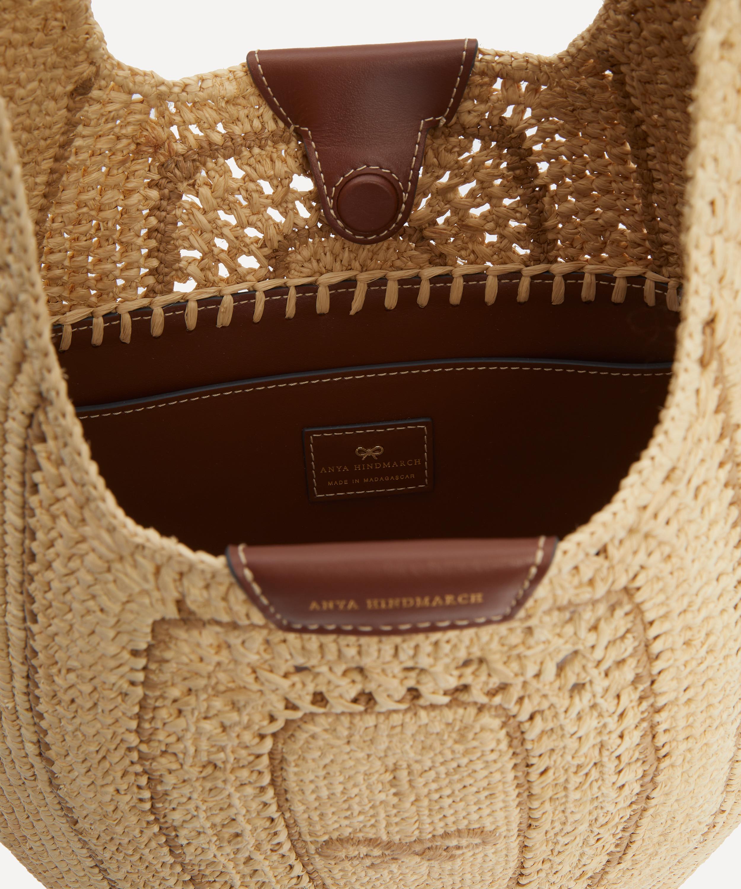 Anya Hindmarch - Raffia Leather-Trimmed Bow Hobo Bag image number 4