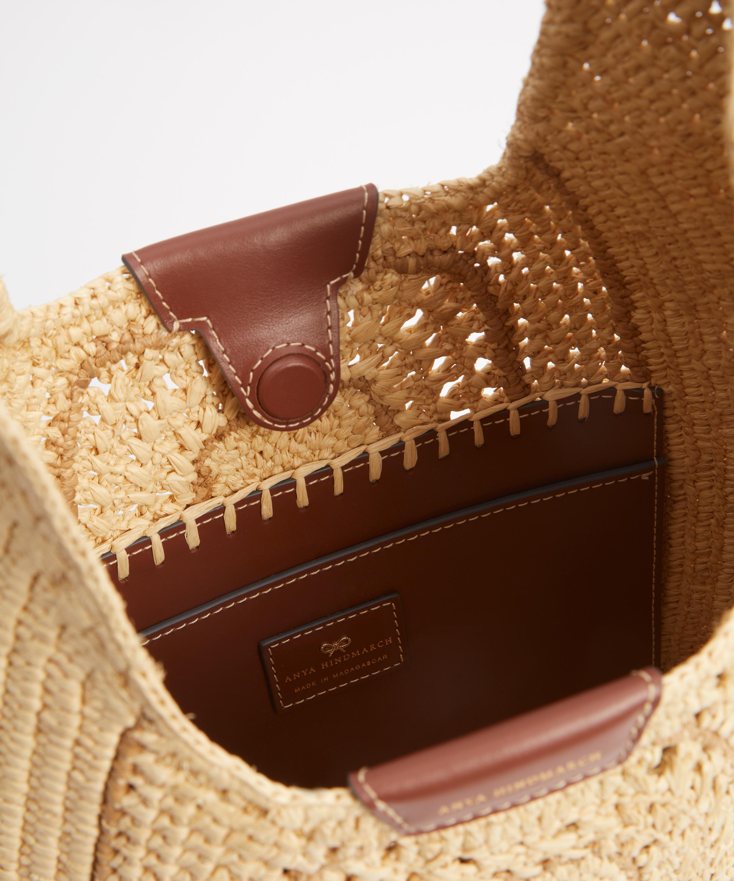 Anya Hindmarch - Raffia Leather-Trimmed Bow Hobo Bag image number 4
