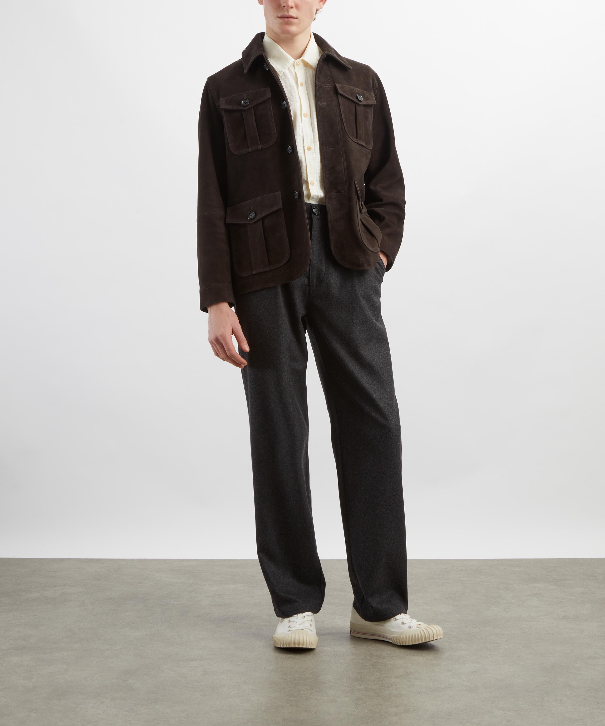 Oliver Spencer - Shawcross Chocolate Brown Suede Jacket image number 1